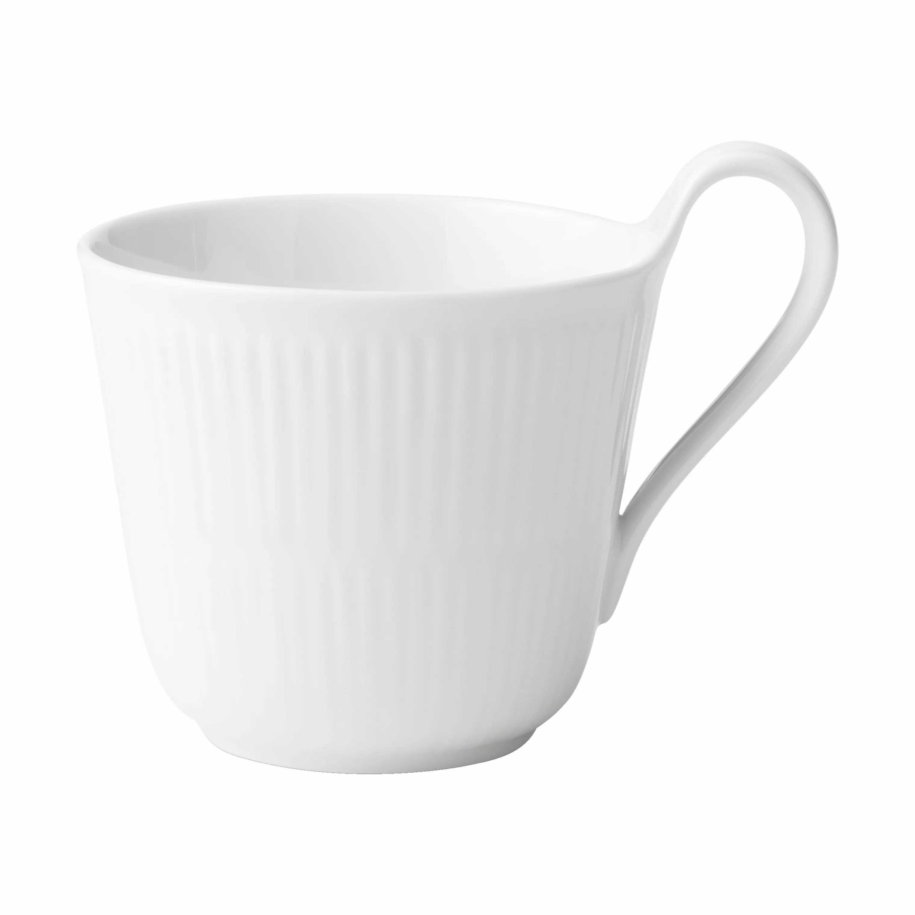 Royal Copenhagen Krus og kopper med hank Hvid Riflet Højhankskop i Hvid, 33 cl, 1