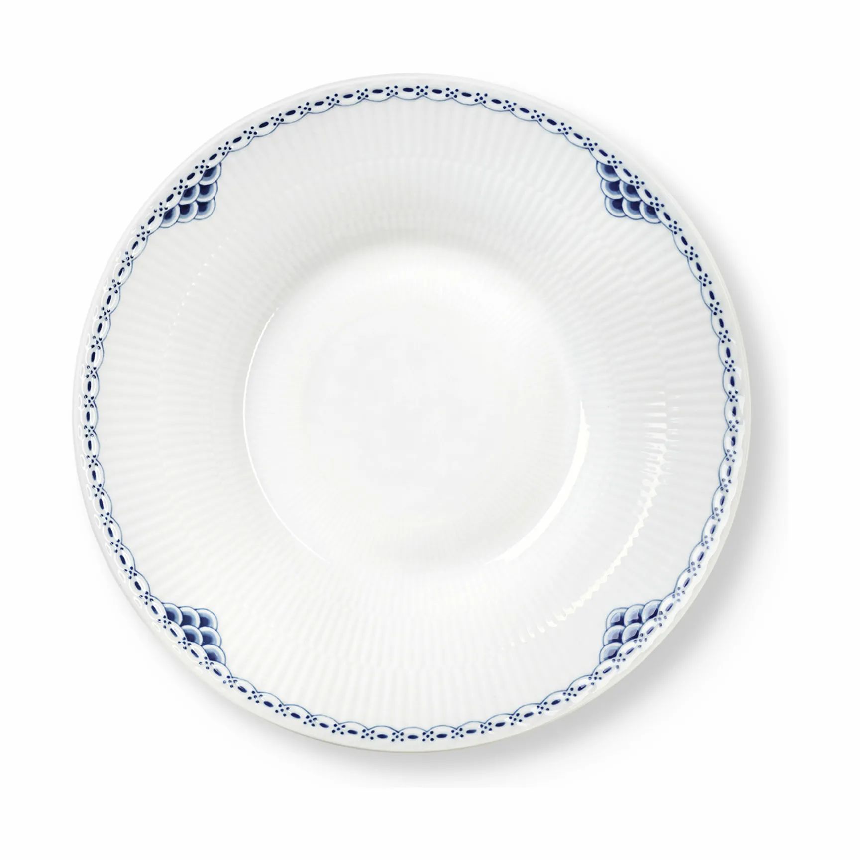 Royal Copenhagen Dybe tallerkener Prinsesse Dyb Tallerken i Koboltblå/hvid, 24 cm, 1