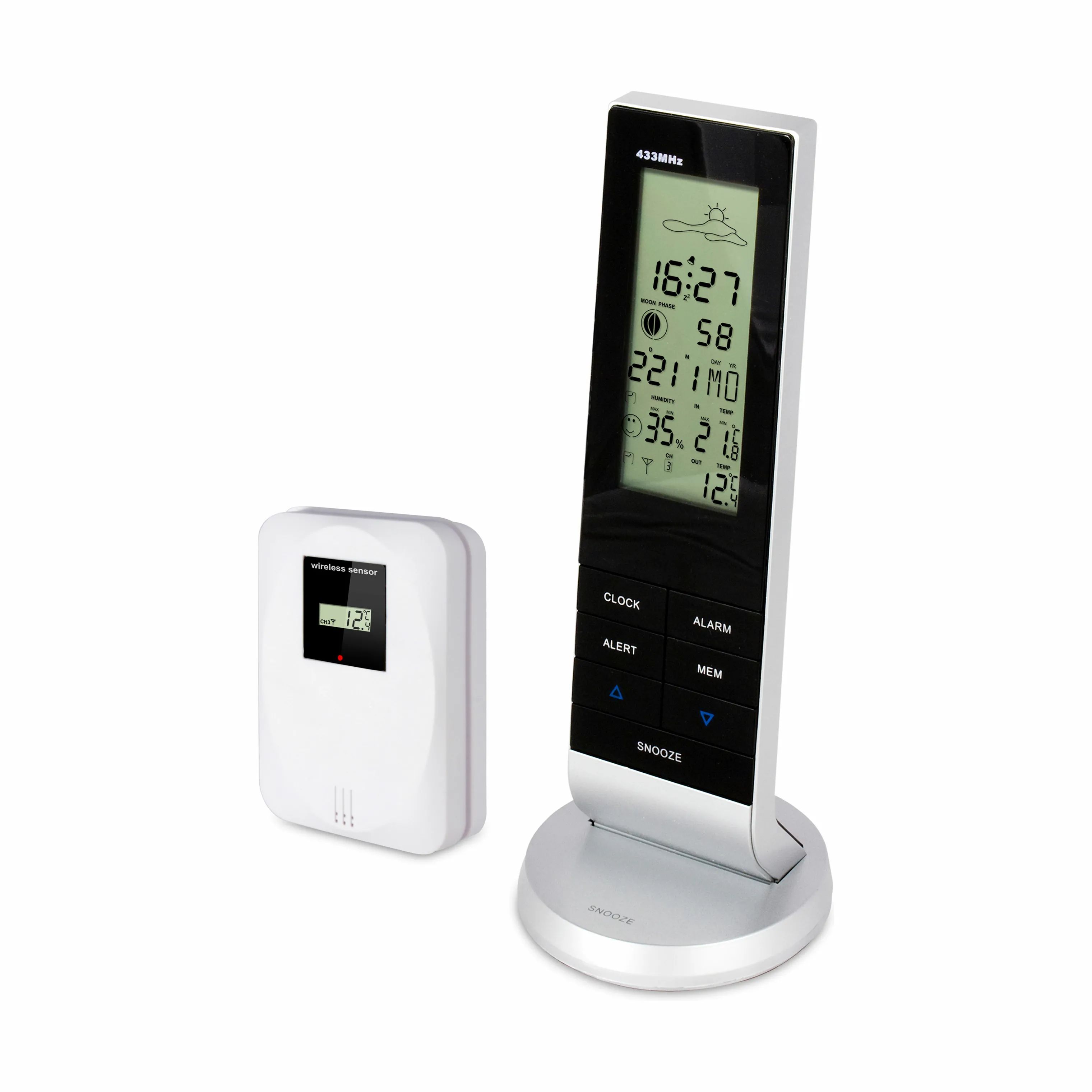 Alecto Home Vejrstationer Vejrstation WS-1150 i sort/grå, 1