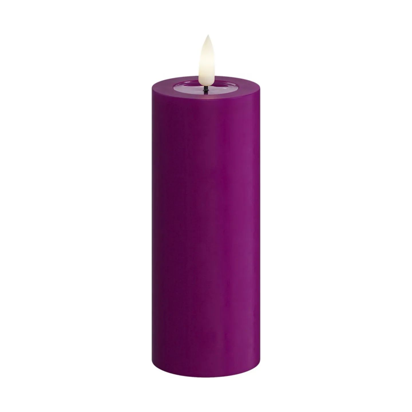 Deluxe Homeart LED-lys Real Flame LED Bloklys i Violet , 12,5 cm, 1