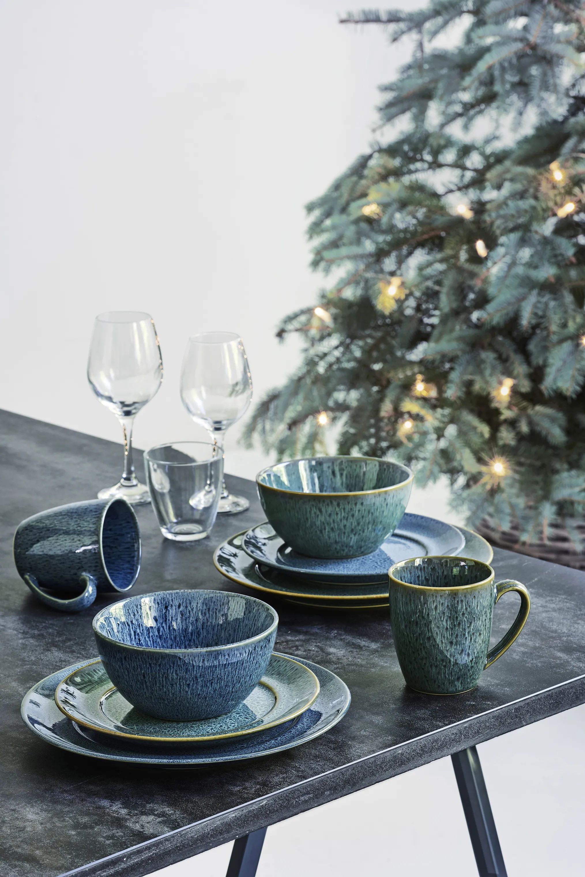 CASA Living Frokosttallerkener Sofia Frokosttallerken i Grøn, 22 cm, 3