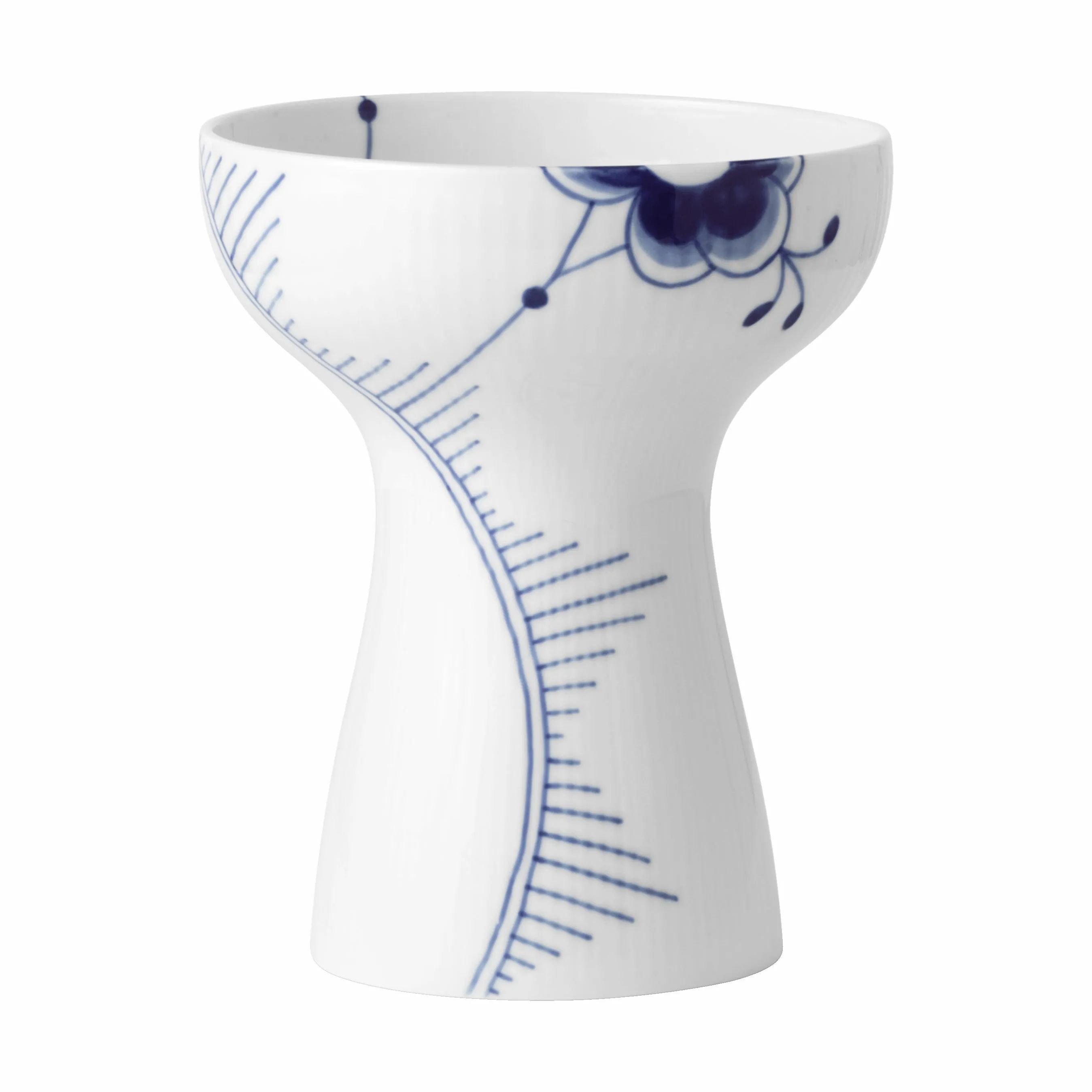 Royal Copenhagen Vaser Blå Mega Riflet Vase i Hvid, 19 cm, 1