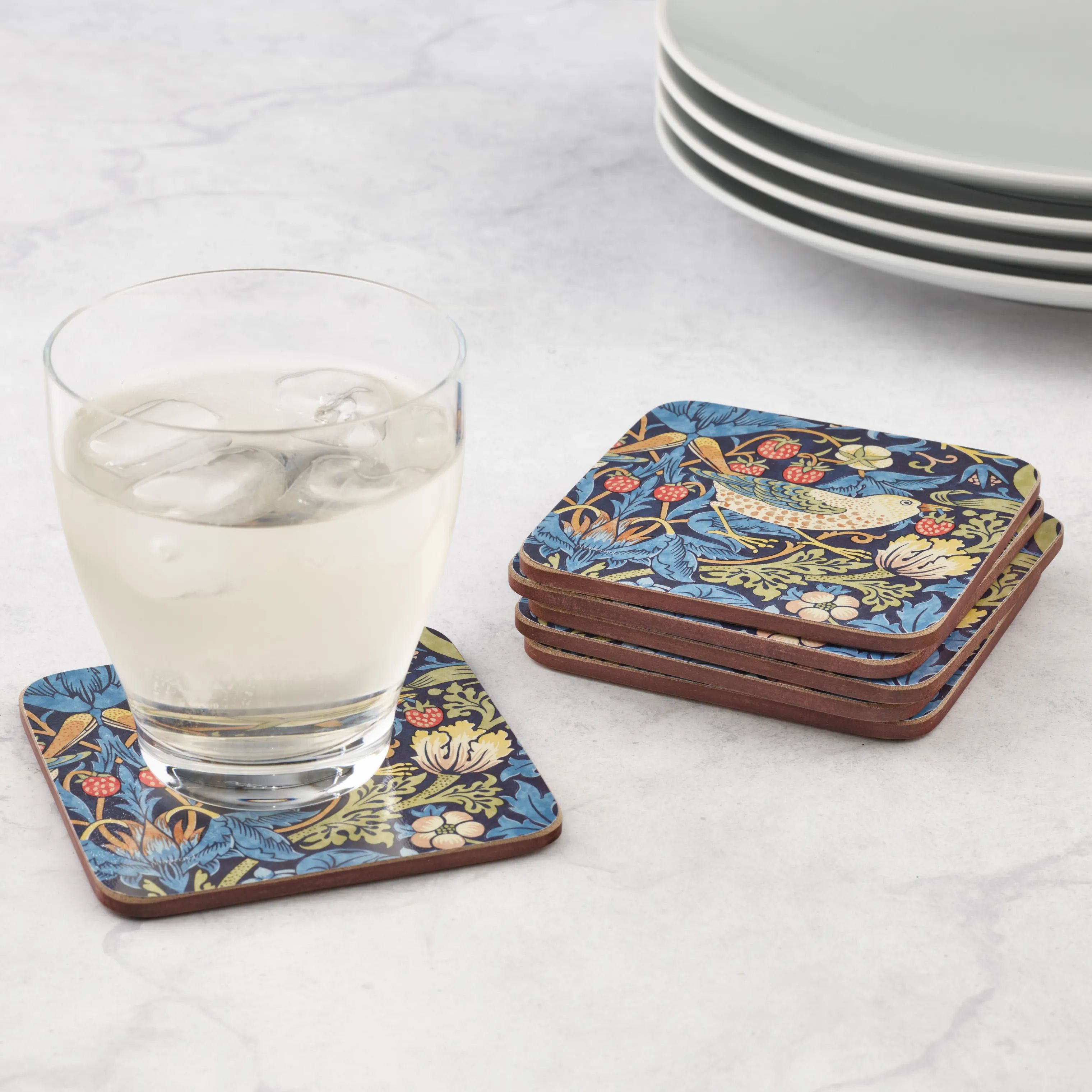 Pimpernel Glasbrikker og coasters Morris & Co Glasbrikker - 6 stk. i Blå, 2