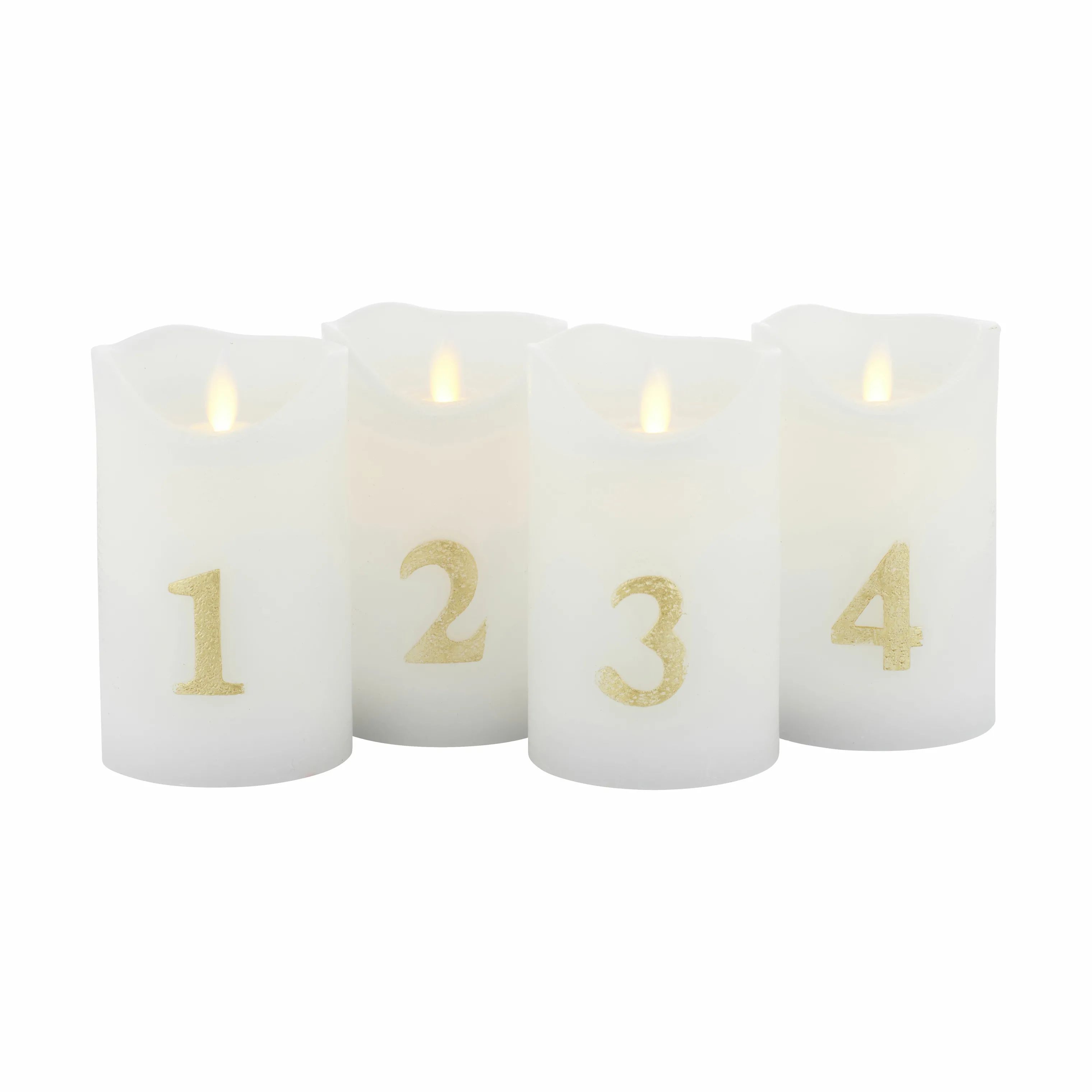 Sirius adventslys Sara LED Adventslys - 4 stk. i White/Gold, 13 cm, 1