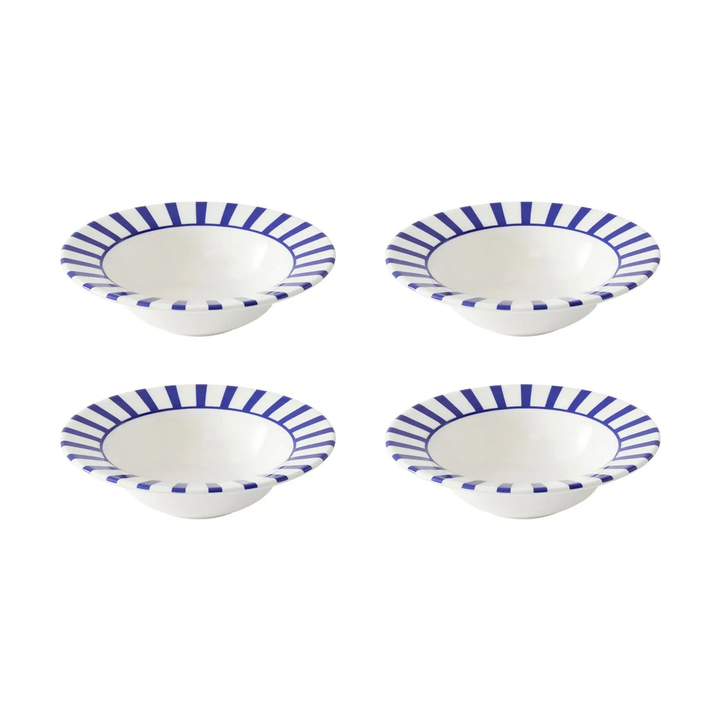 Spode Dybe tallerkener Steccato Skål - 4 stk. i blå/hvid, 1
