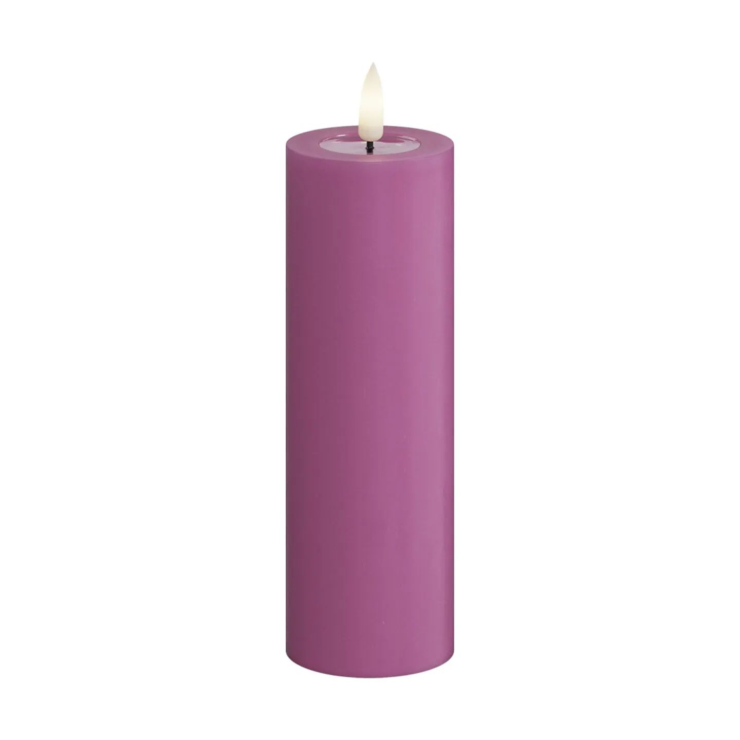 Deluxe Homeart LED-lys Real Flame LED Bloklys i Magenta , 15 cm, 1