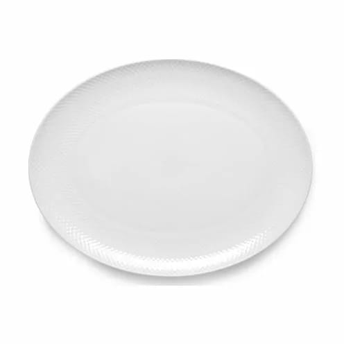 Lyngby Porcelæn Serveringsfade Rhombe Serveringsfad i Hvid, B42 x L32 cm, 1