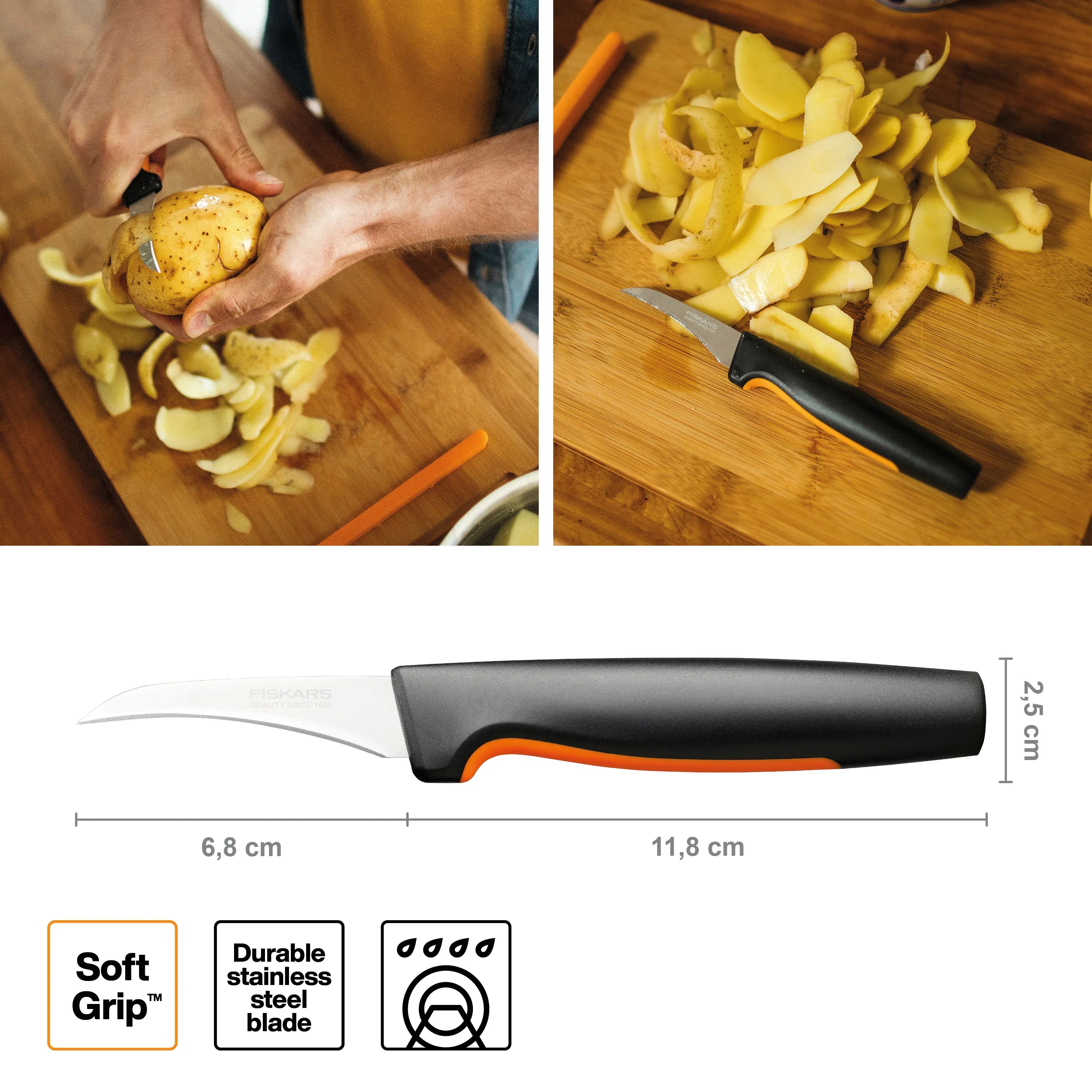 Fiskars Urteknive Functional Form Urtekniv i Sort/Orange, 2