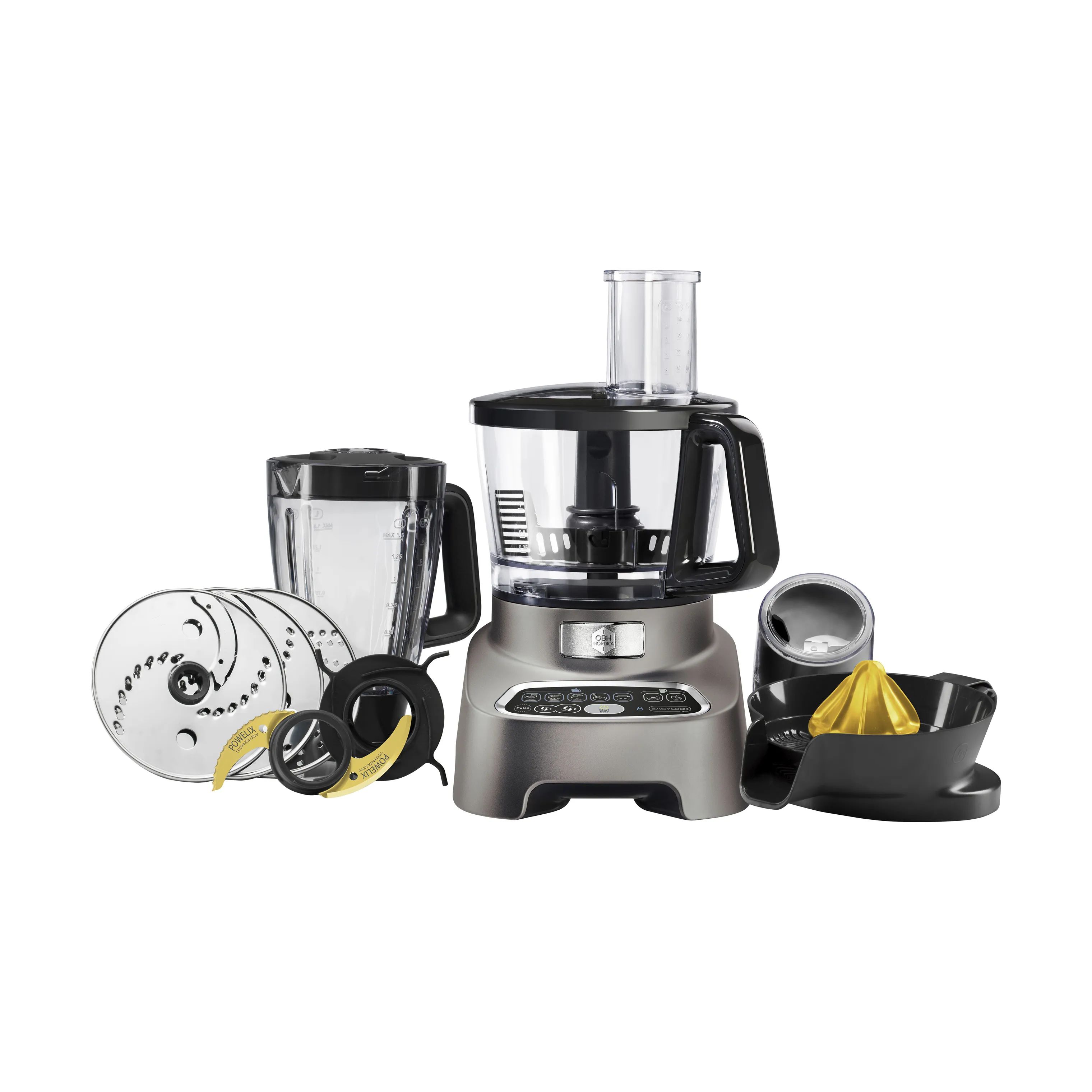 OBH Nordica Foodprocessorer Double Force Pro Digital Foodprocessor i Grå, 1