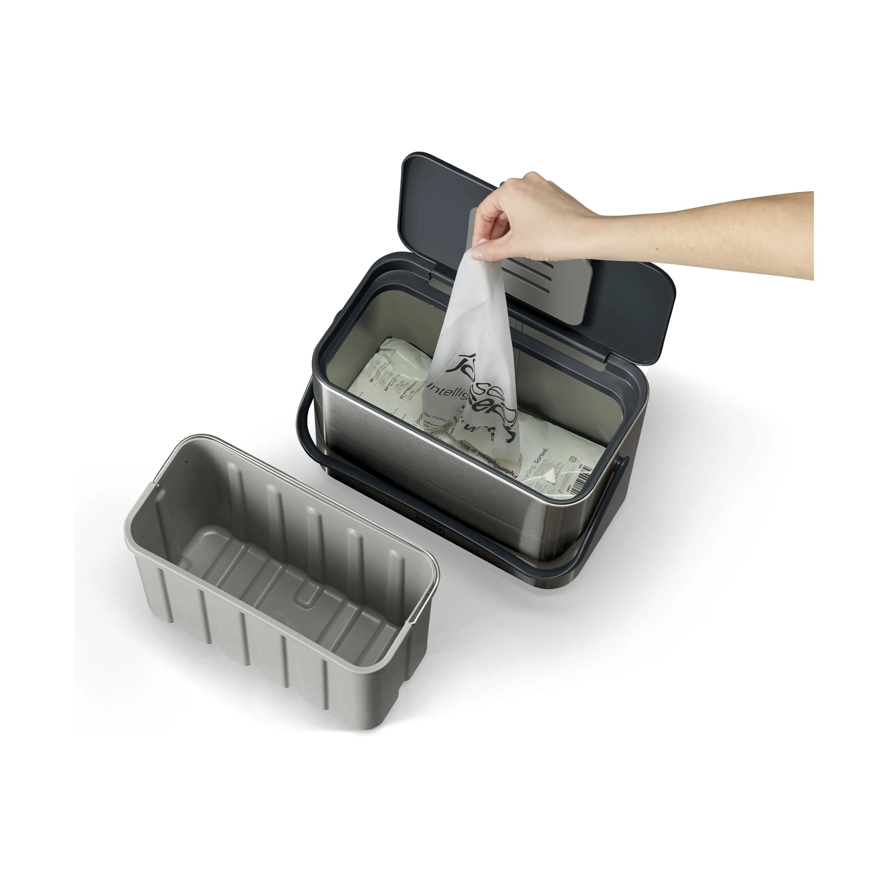 Joseph Joseph Spande uden pedal Collect Affaldsspand i Stainless Steel, 6