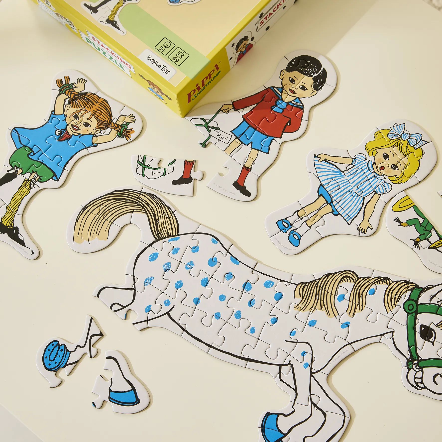 Barbo Toys Spil Pippi Langstrømpe Pippi Langstrømpe Stablepuslespil - 5 stk. i Multifarvet, 2