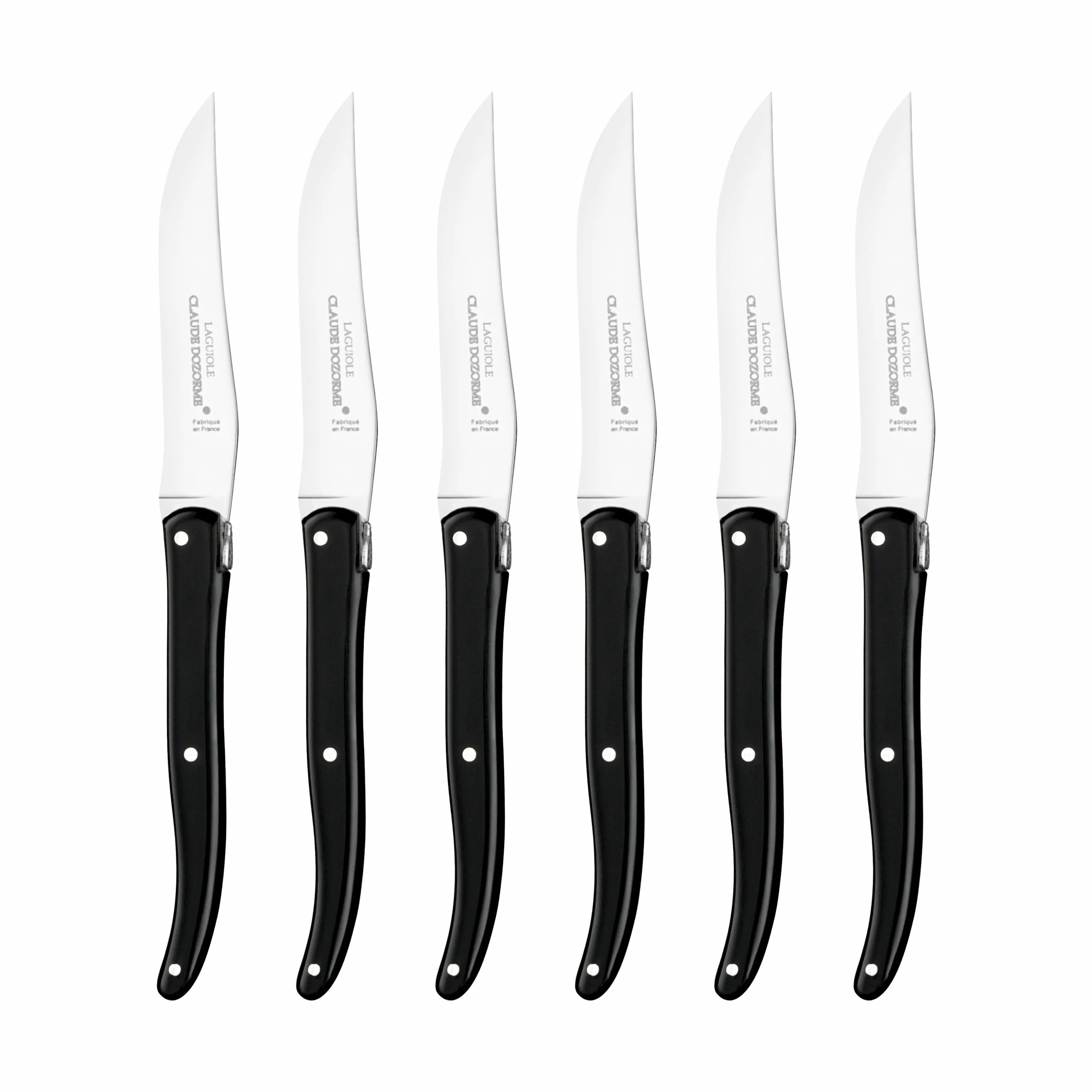 CLAUDE DOZORME Steakknive Laguiole Lagiuole Steakkniv - 6 stk. i Sort, 1