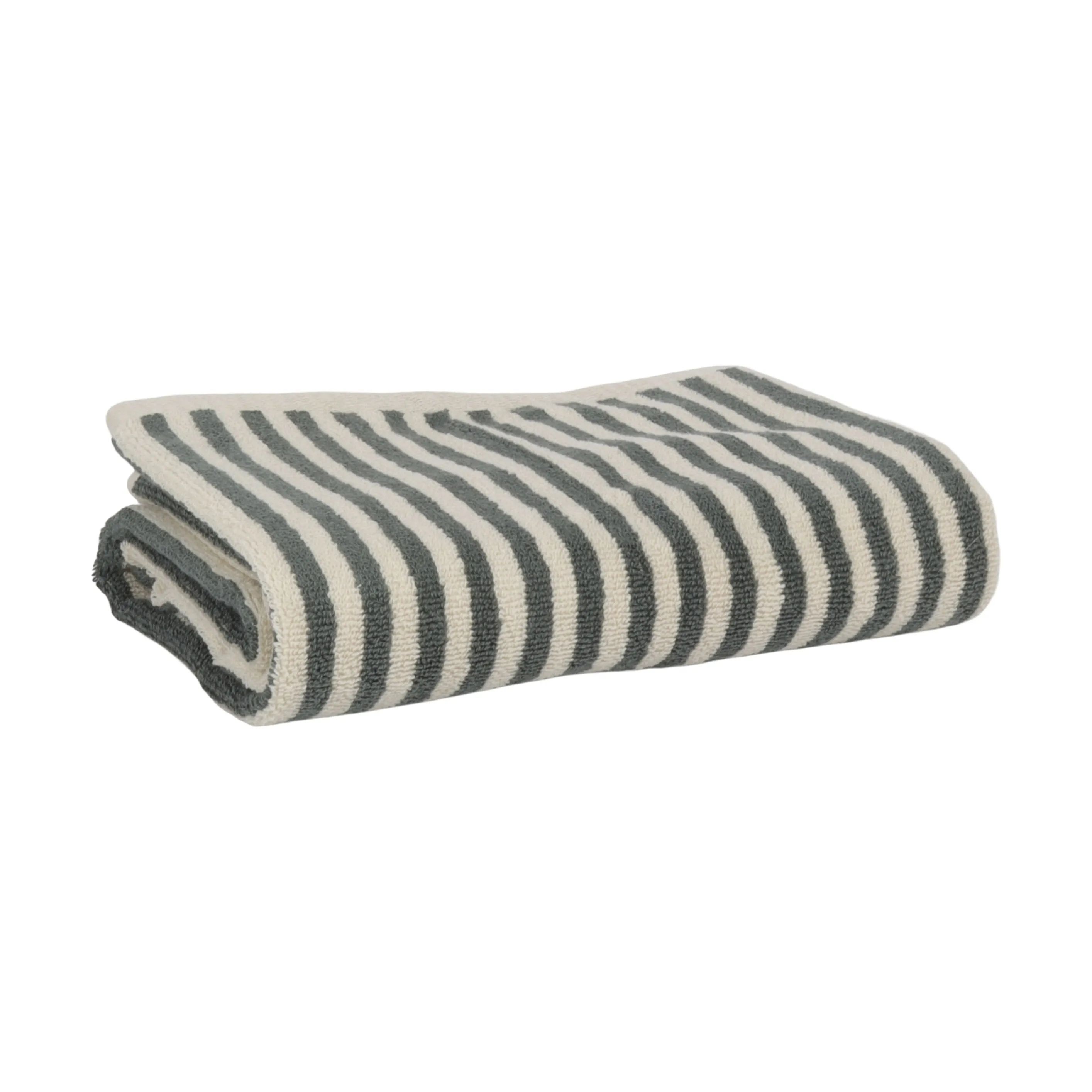 CASA Living Håndklæder Charmant Håndklæde i Grøn bred stribe, B50 x L100 cm, 1