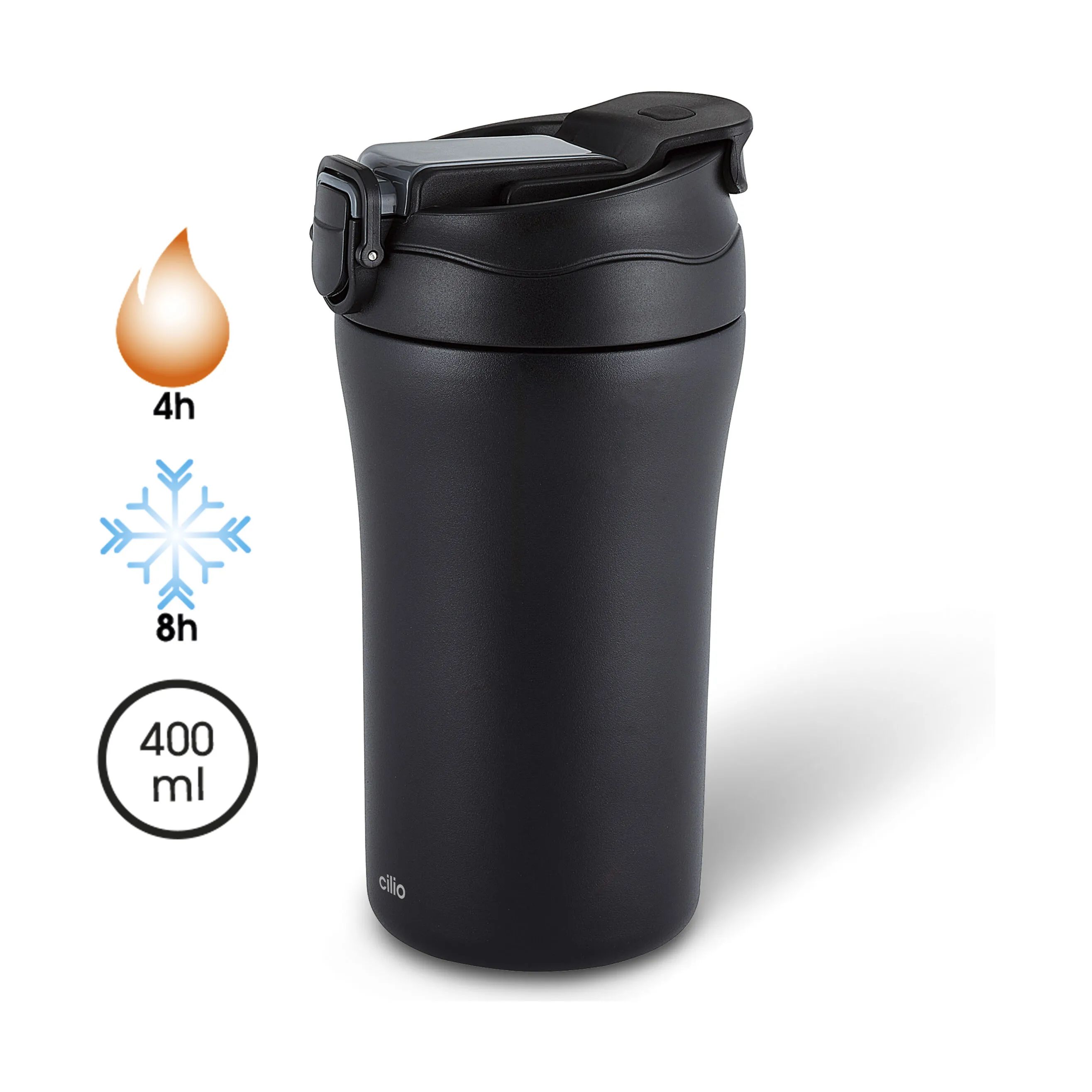 Cilio To go kopper Doppio Termokrus i Nero, 3