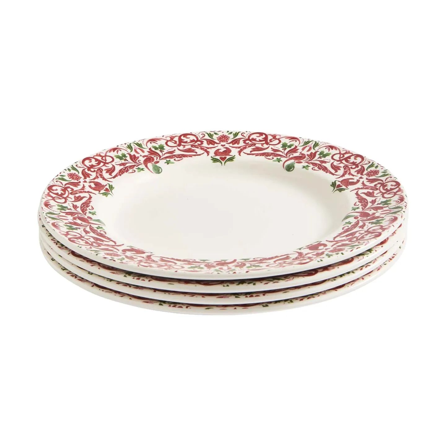 Spode Middagstallerkener Yuletide Tallerken - 4 stk. i Rød/grøn/hvid, 1