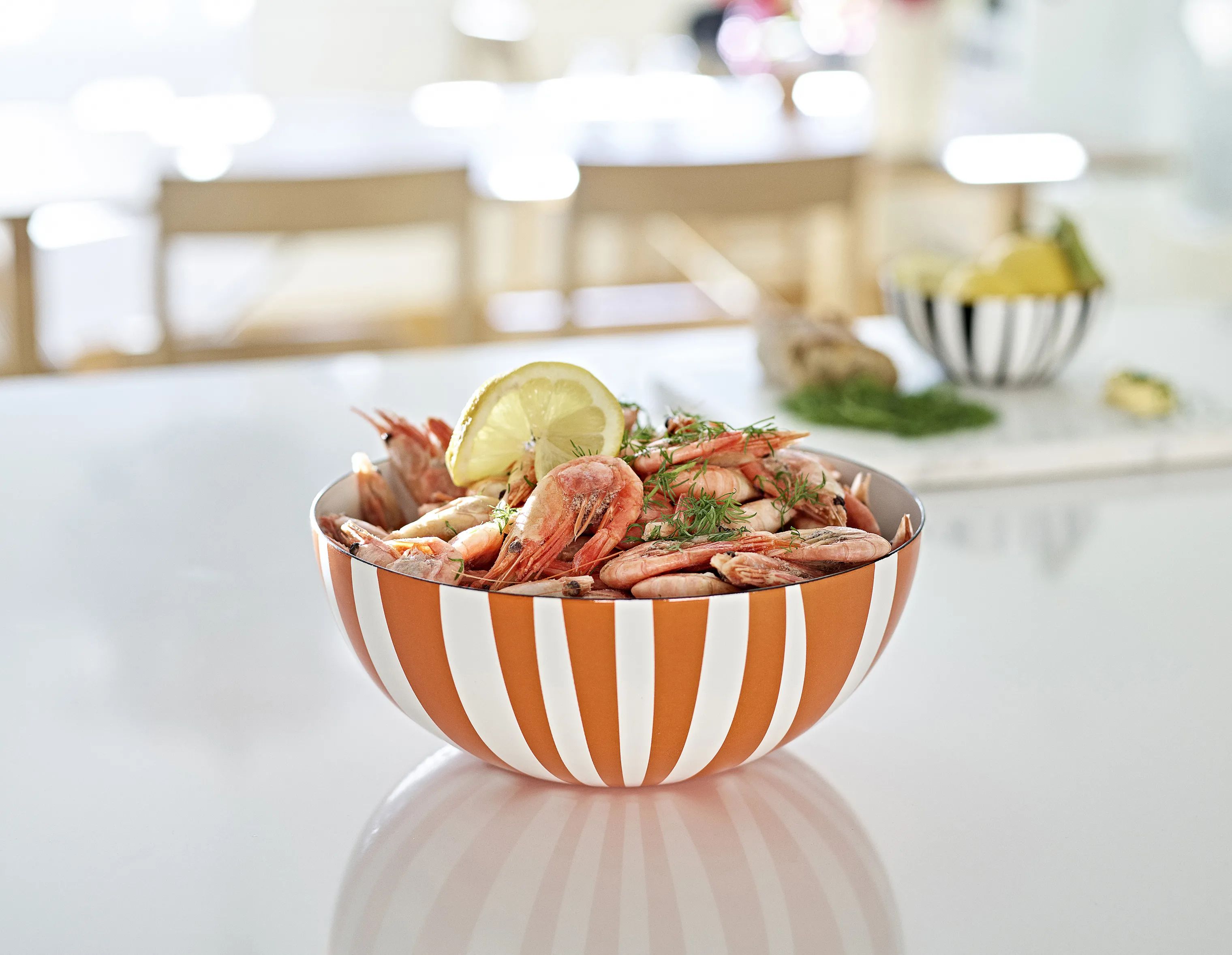 Cathrineholm Salatskåle Stripes Skål i Orange, 24 cm, 2