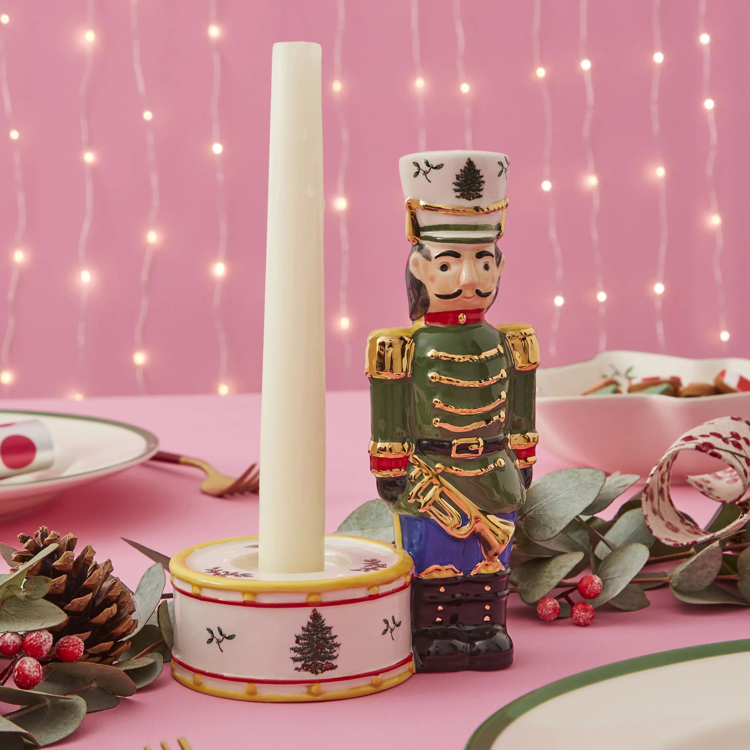Spode Julefigurer Christmas Tree Nøddeknækker i Grøn, 2