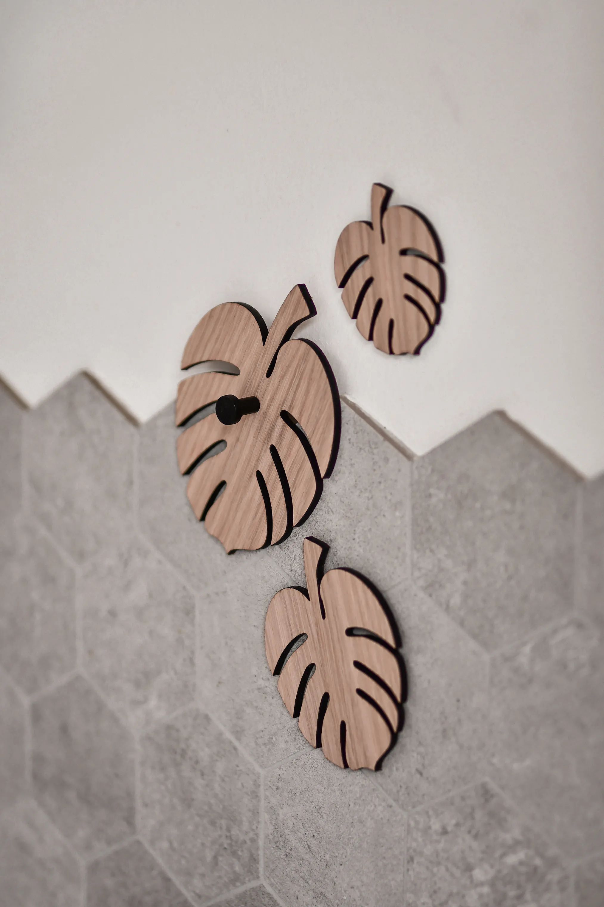 Minifabrikken Knager Knage - Monstera i Lys eg, 3