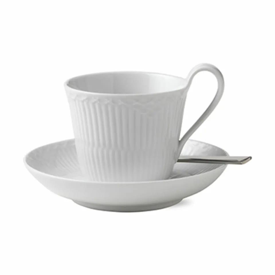 Royal Copenhagen Krus og kopper med hank Hvid Halvblonde Kop i Hvid, 24 cl, 1