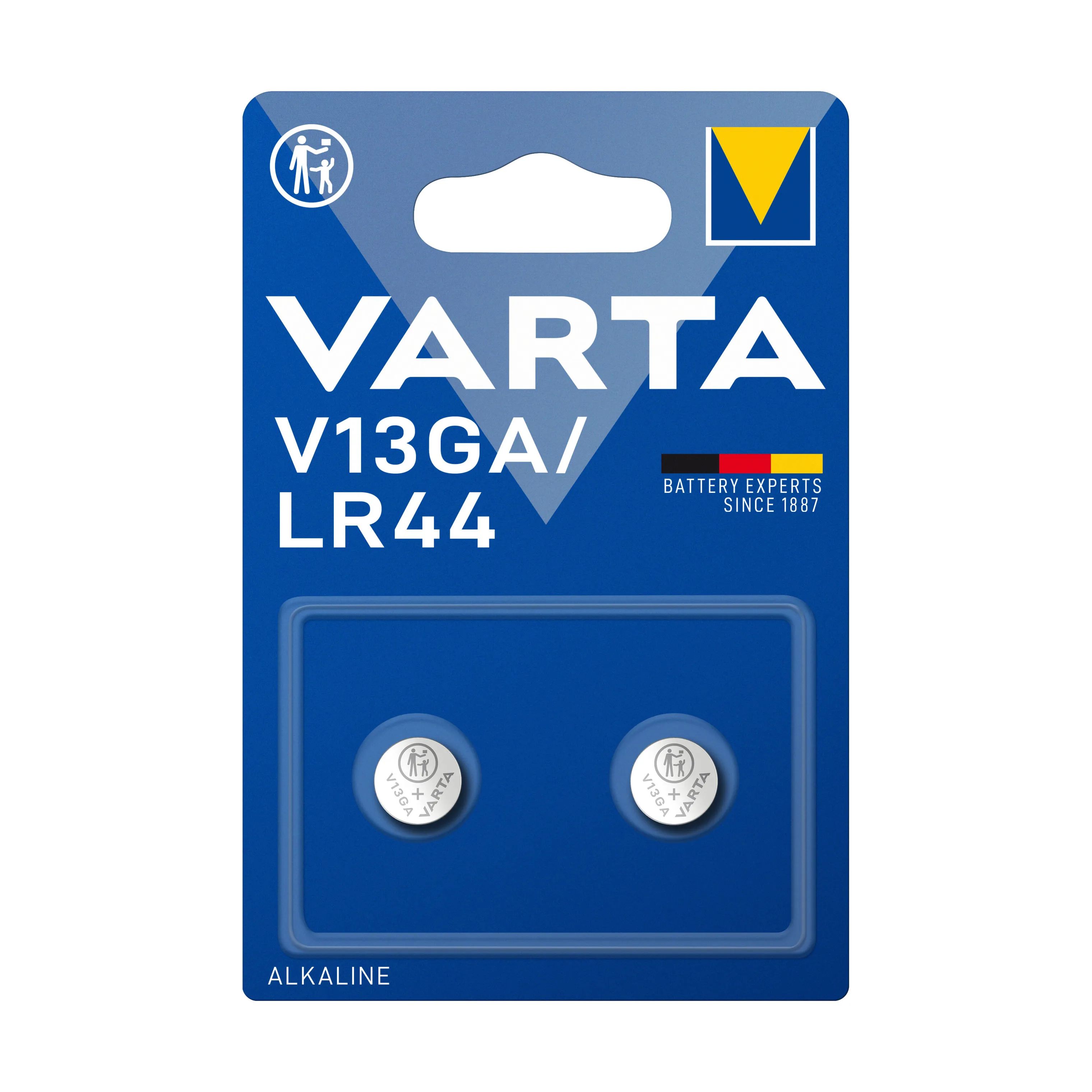 VARTA Batterier LR44 Batteri - 2 stk. i Sølv, 1