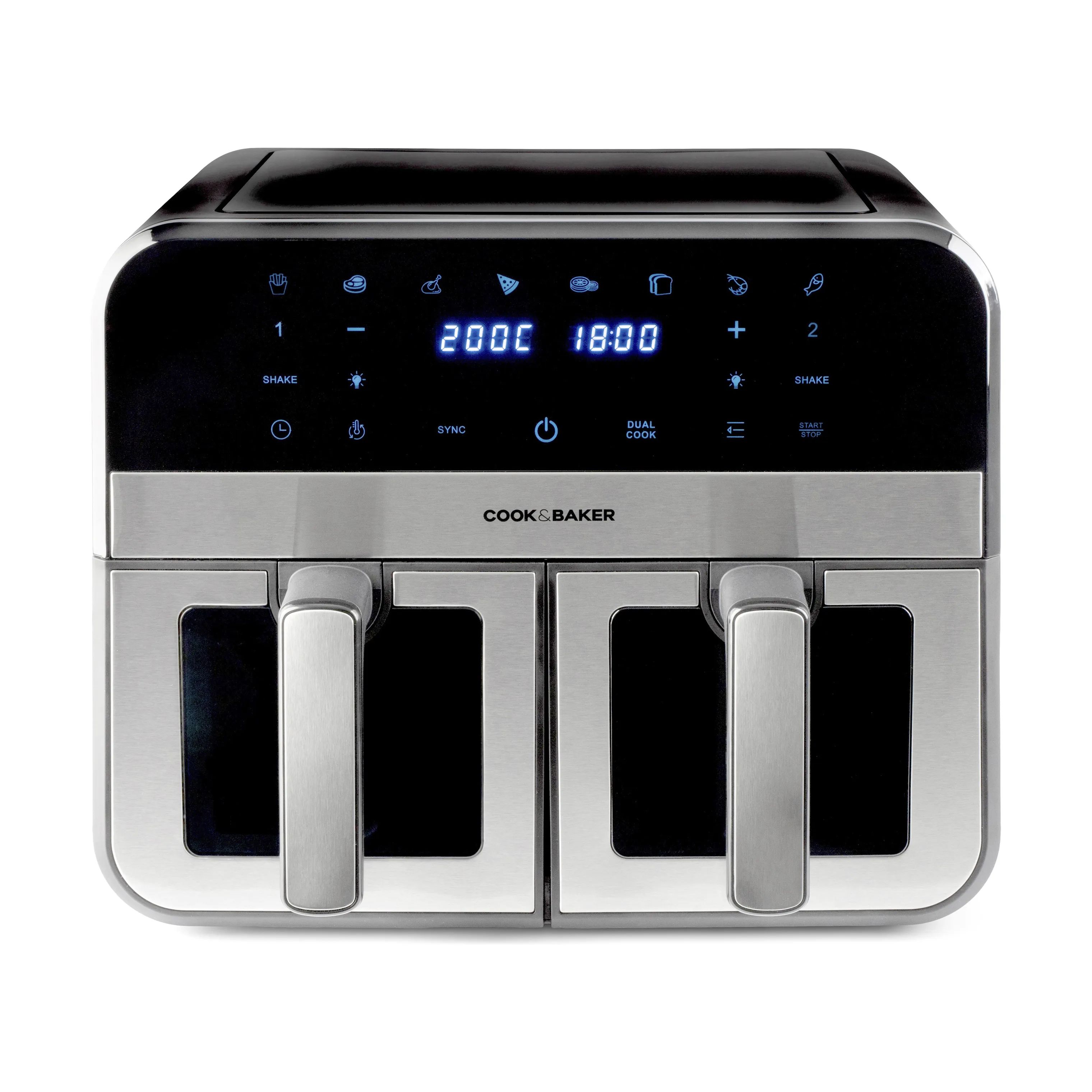 Cook & Baker Airfryers Dobbelt Airfryer i stål, 1