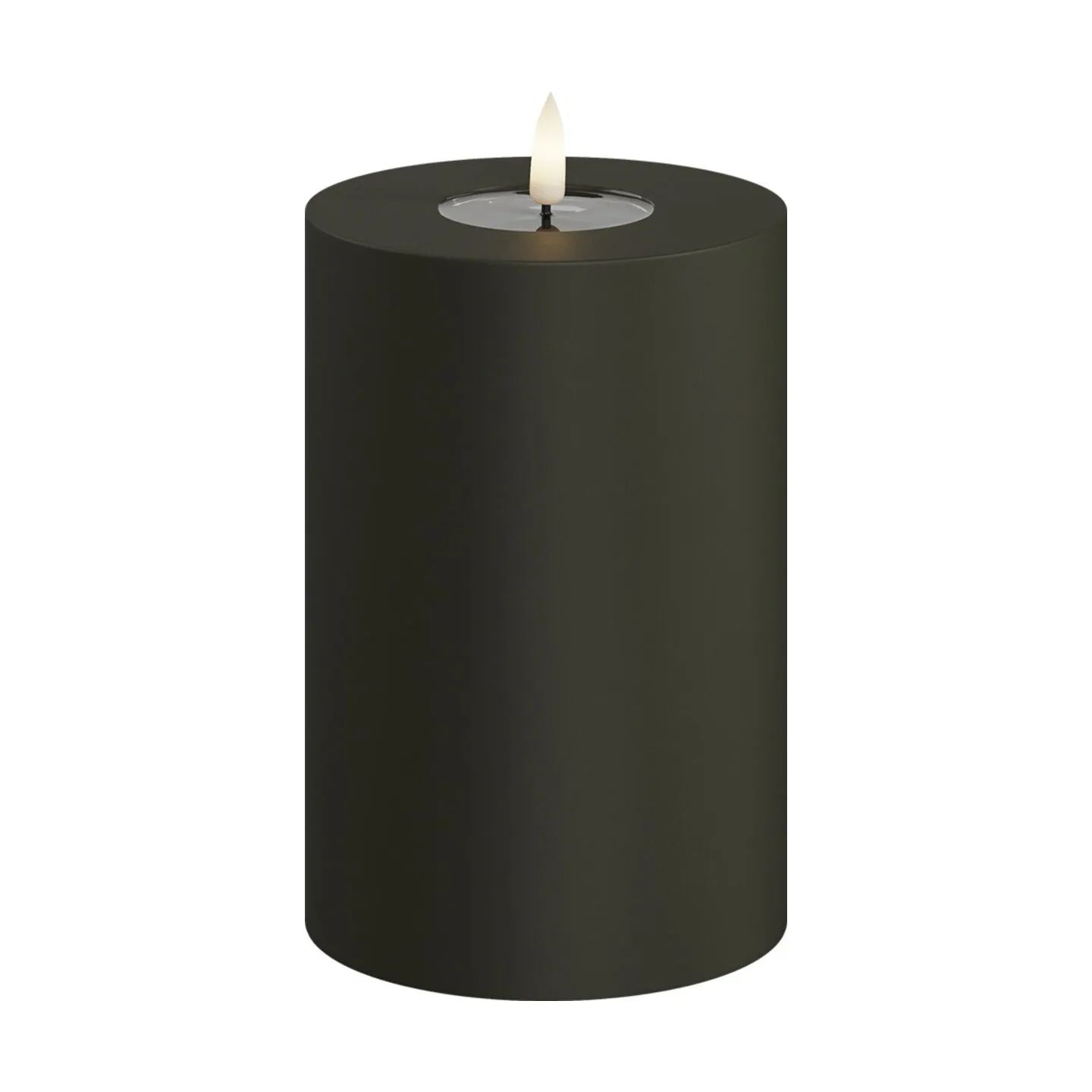 Deluxe Homeart LED-lys Real Flame LED Udendørs Bloklys i Mørk Grøn, 15 cm, 1