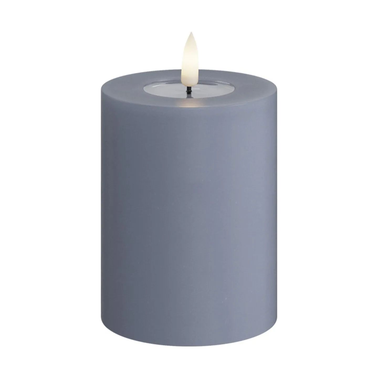 Deluxe Homeart LED-lys Real Flame LED Bloklys i Ice blue, 10 cm, 1