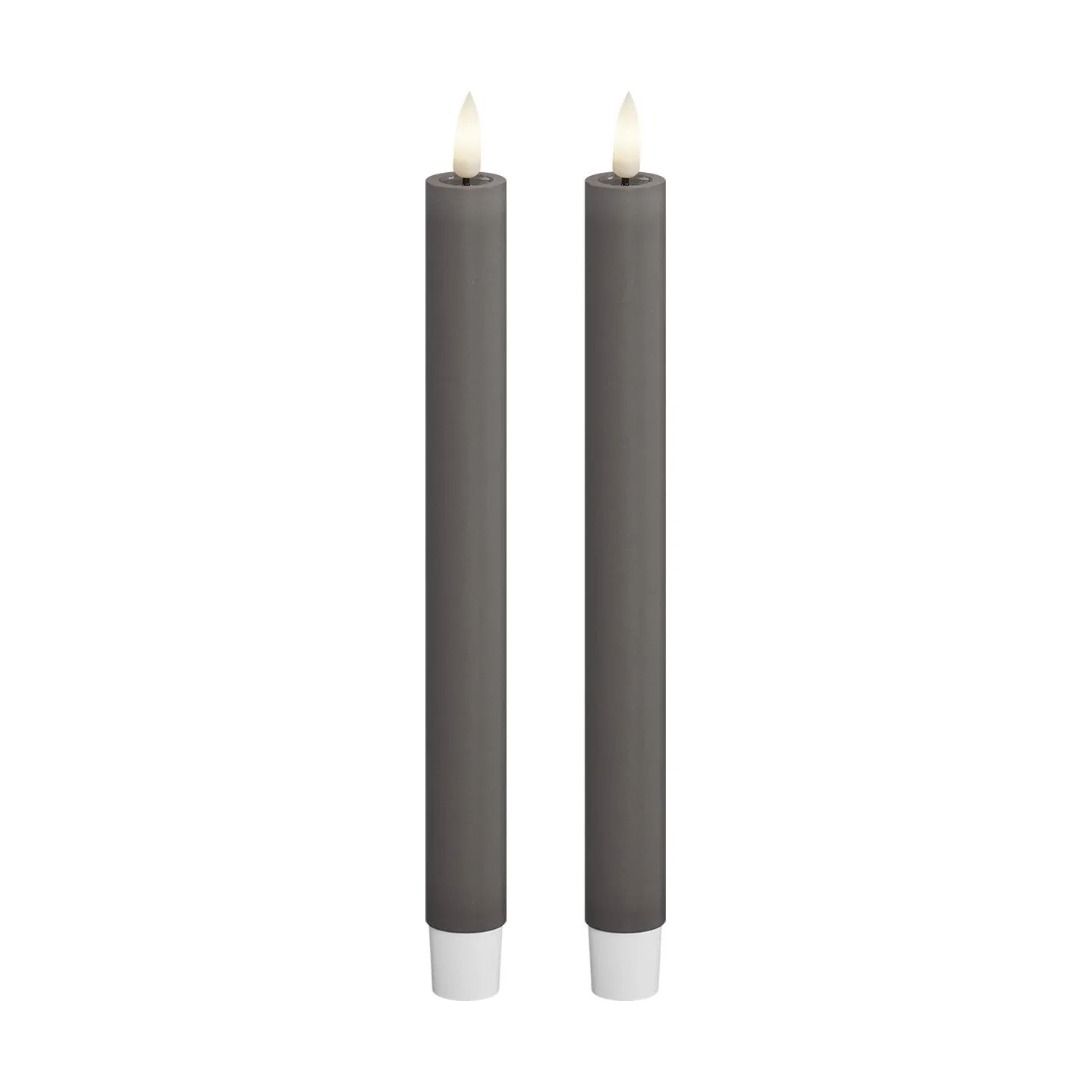 Deluxe Homeart LED-lys Real Flame LED Kronelys - 2 stk. i Grå, 24 cm, 1