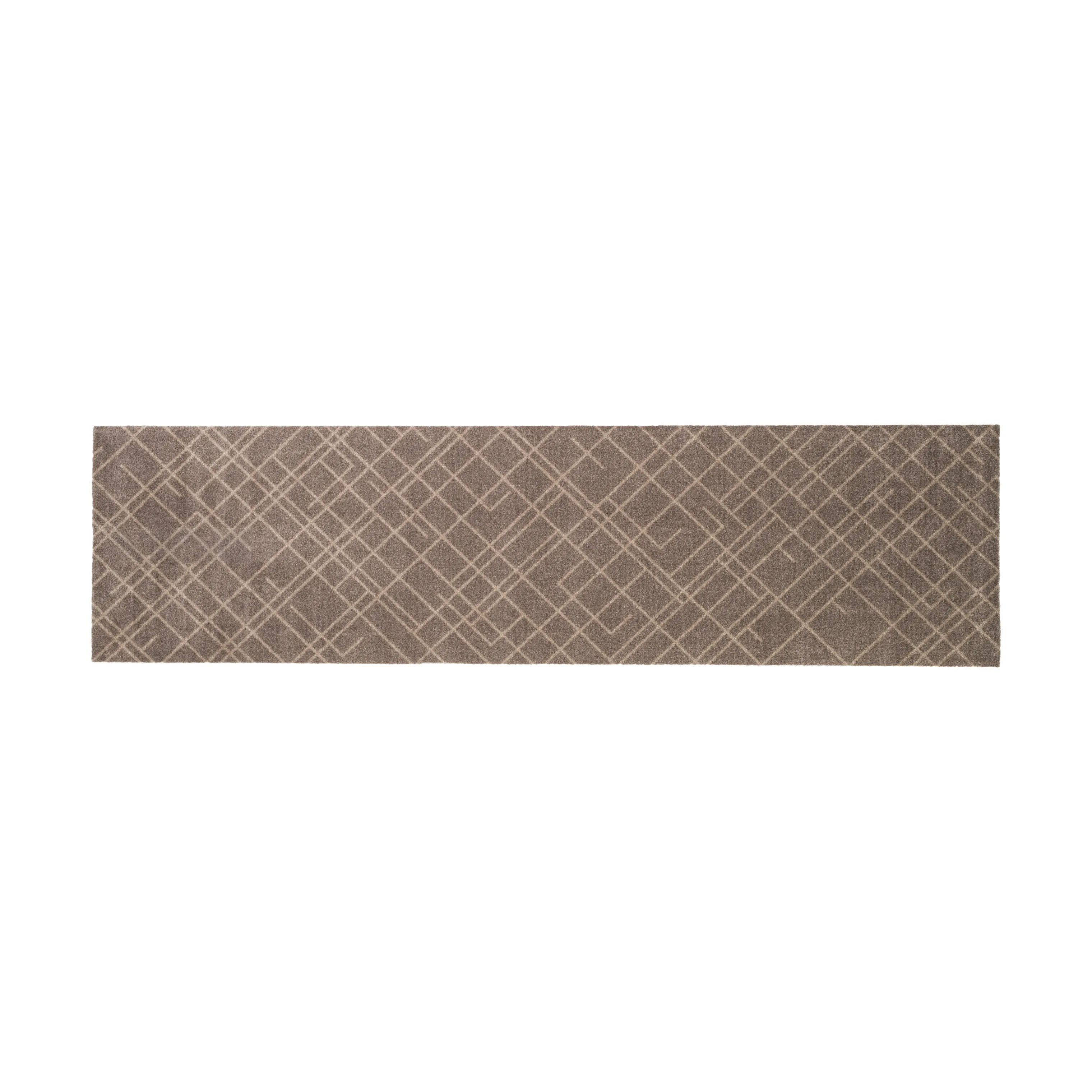 Tica Copenhagen Dørmåtter Lines Gulvmåtte i Brun/beige, B67 x L200 cm, 1