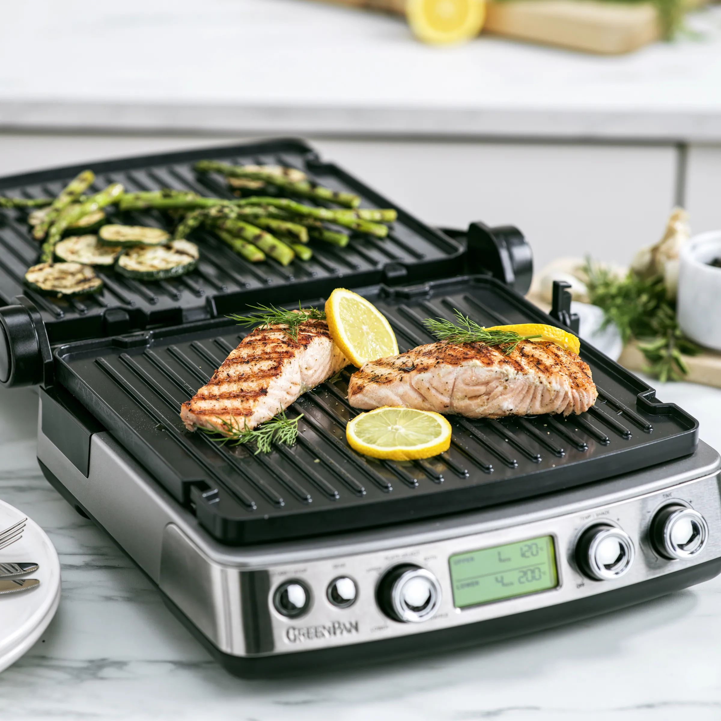 Greenpan Bordgrill Elite Kontaktgrill i Stål, 2