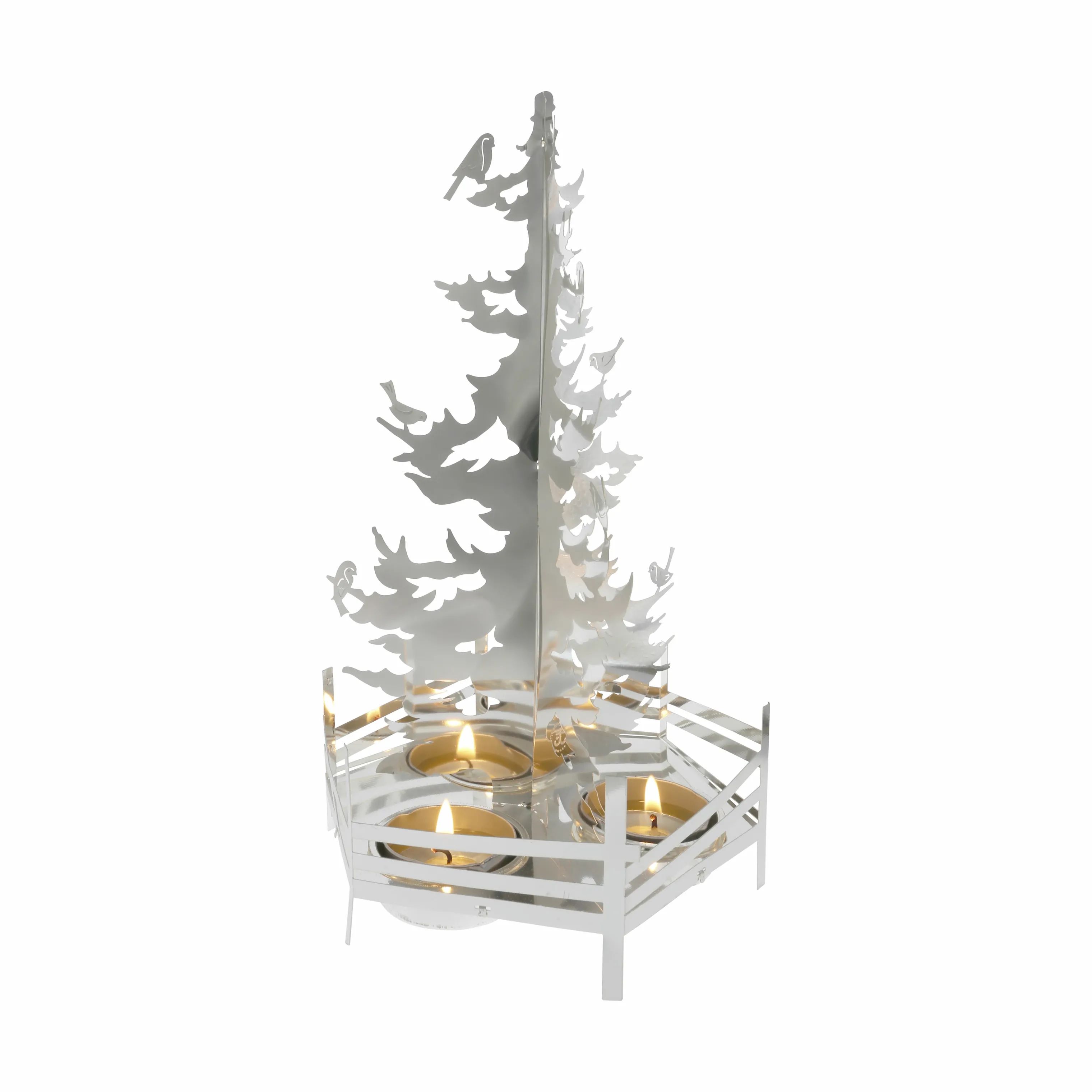 Jette Frölich Design Jule- og adventsstager Design Fyrfadsstage Vinterskov i Sølvfarvet, 25 cm, 1