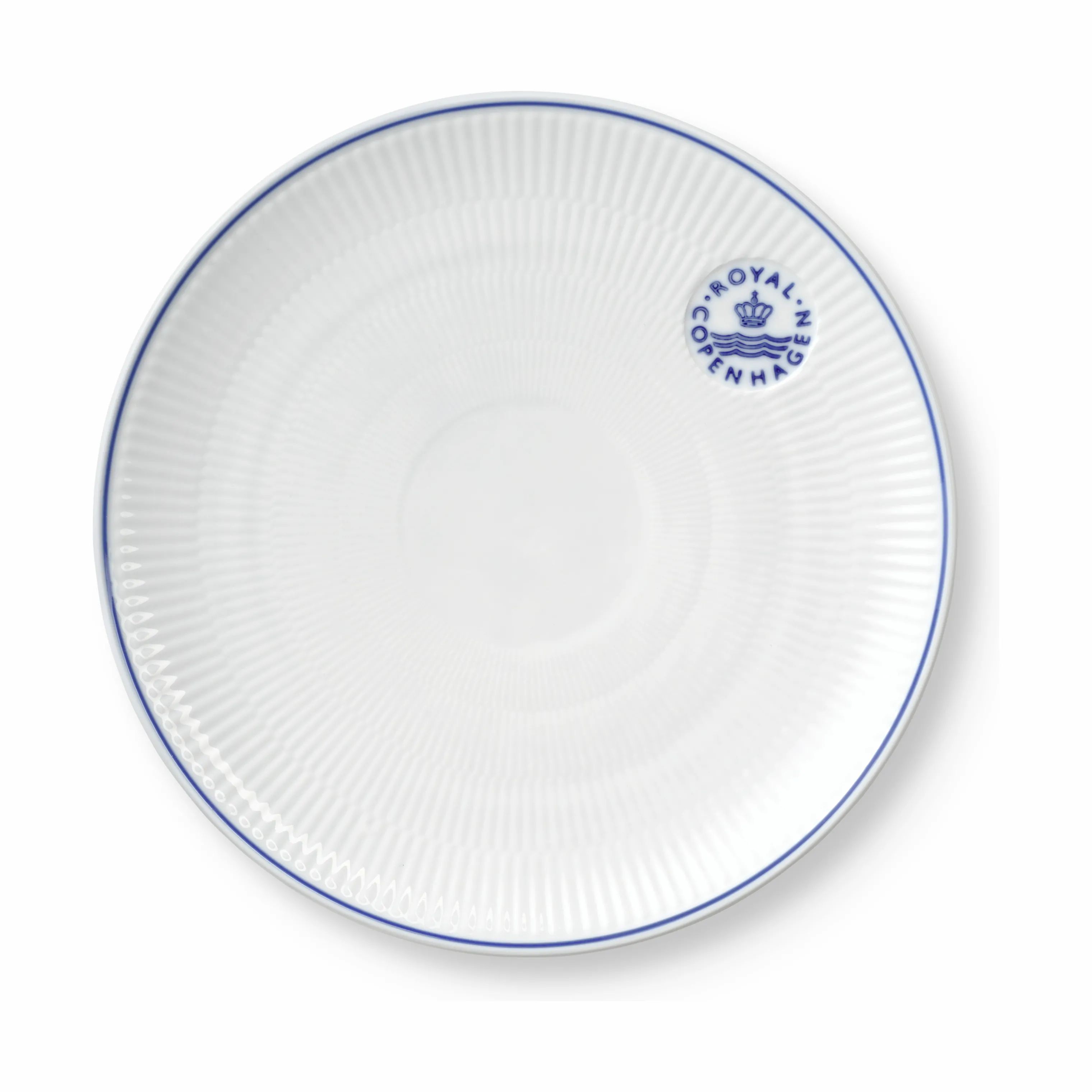 Royal Copenhagen Middagstallerkener Blueline Coupe Tallerken i Hvid/blå, 23 cm, 1