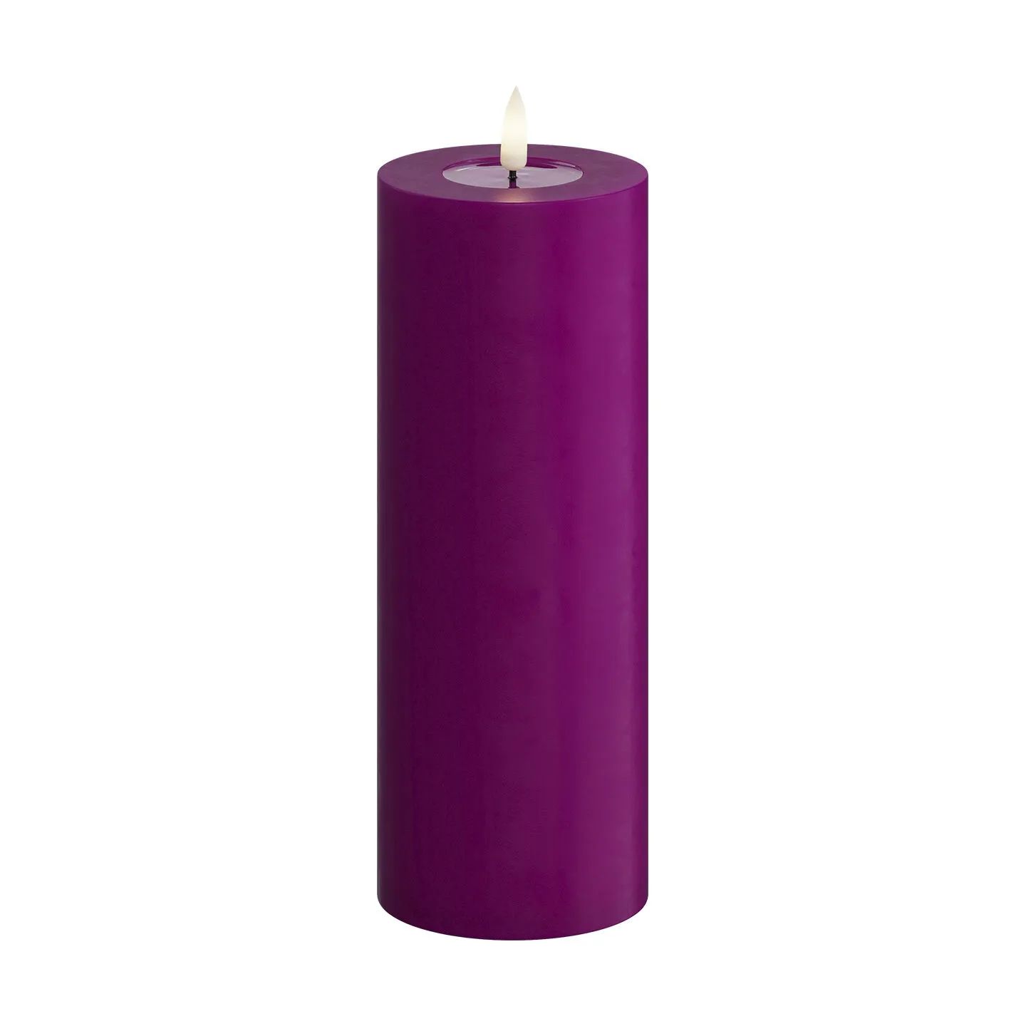 Deluxe Homeart LED-lys Real Flame LED Bloklys i Violet , 20 cm, 1