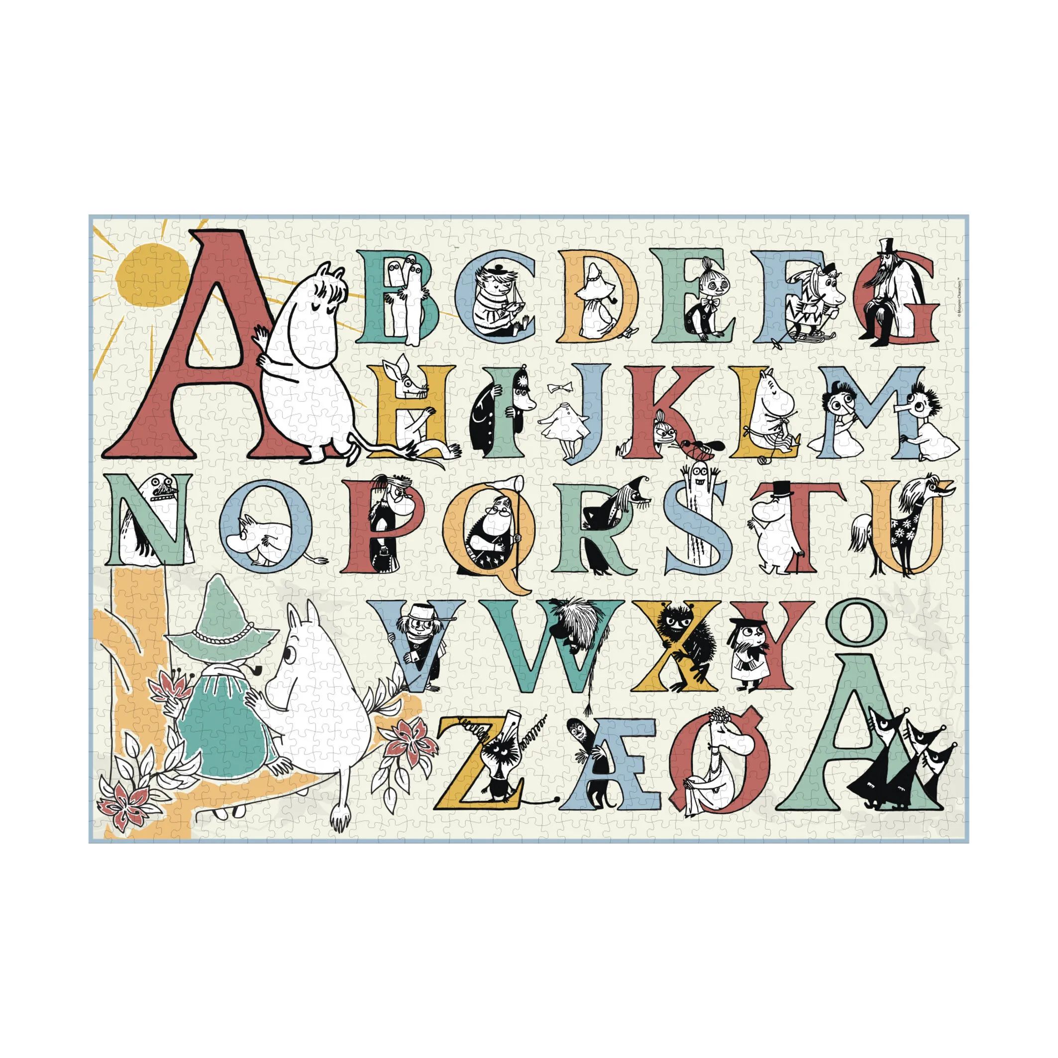 Barbo Toys Spil Moomin ABC-puslespil i 1000 brikker, 1
