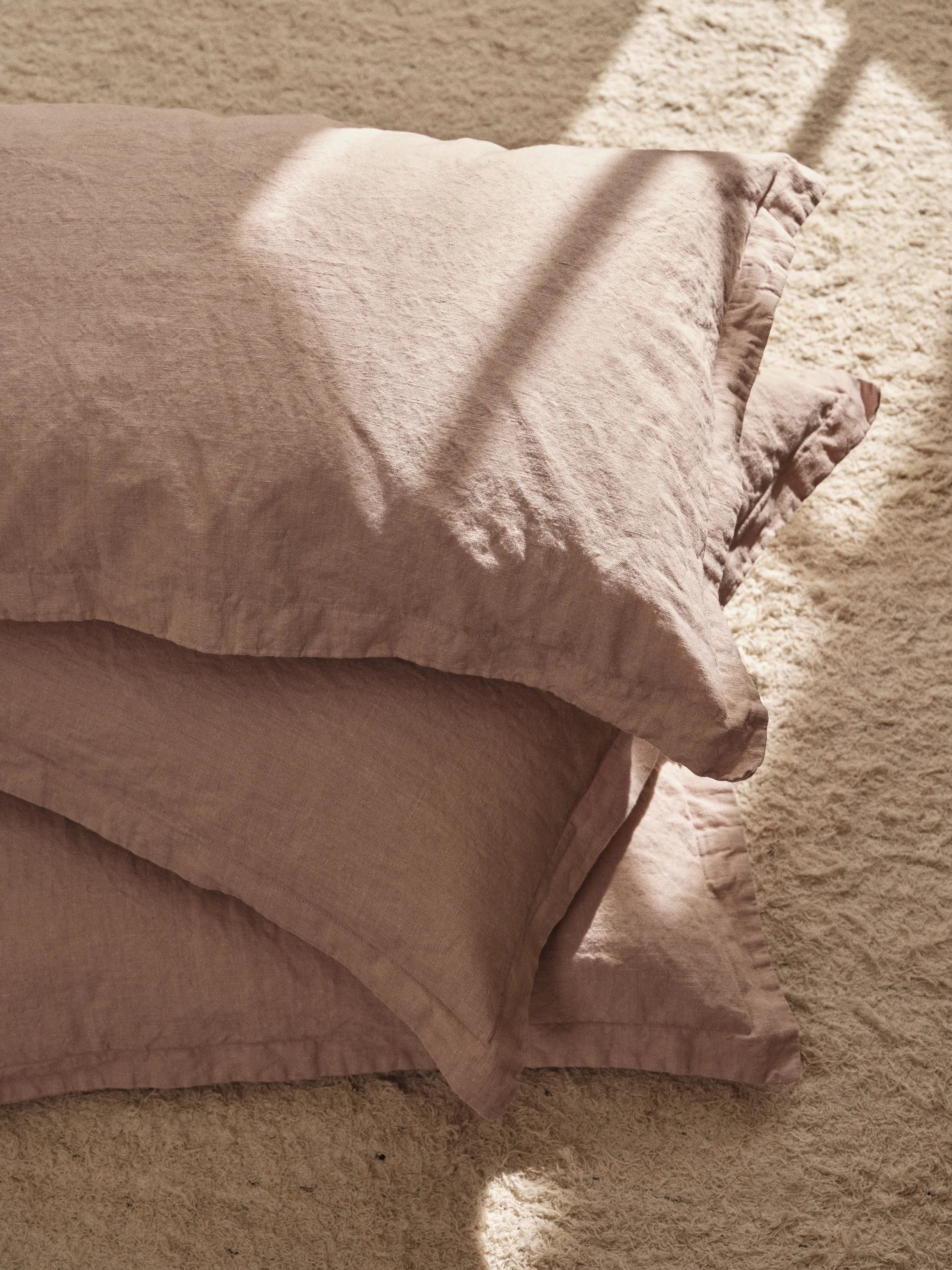 Broste Copenhagen Pyntepudebetræk Linn Pudebetræk i Mauve Pink, B60 x L60 cm, 3