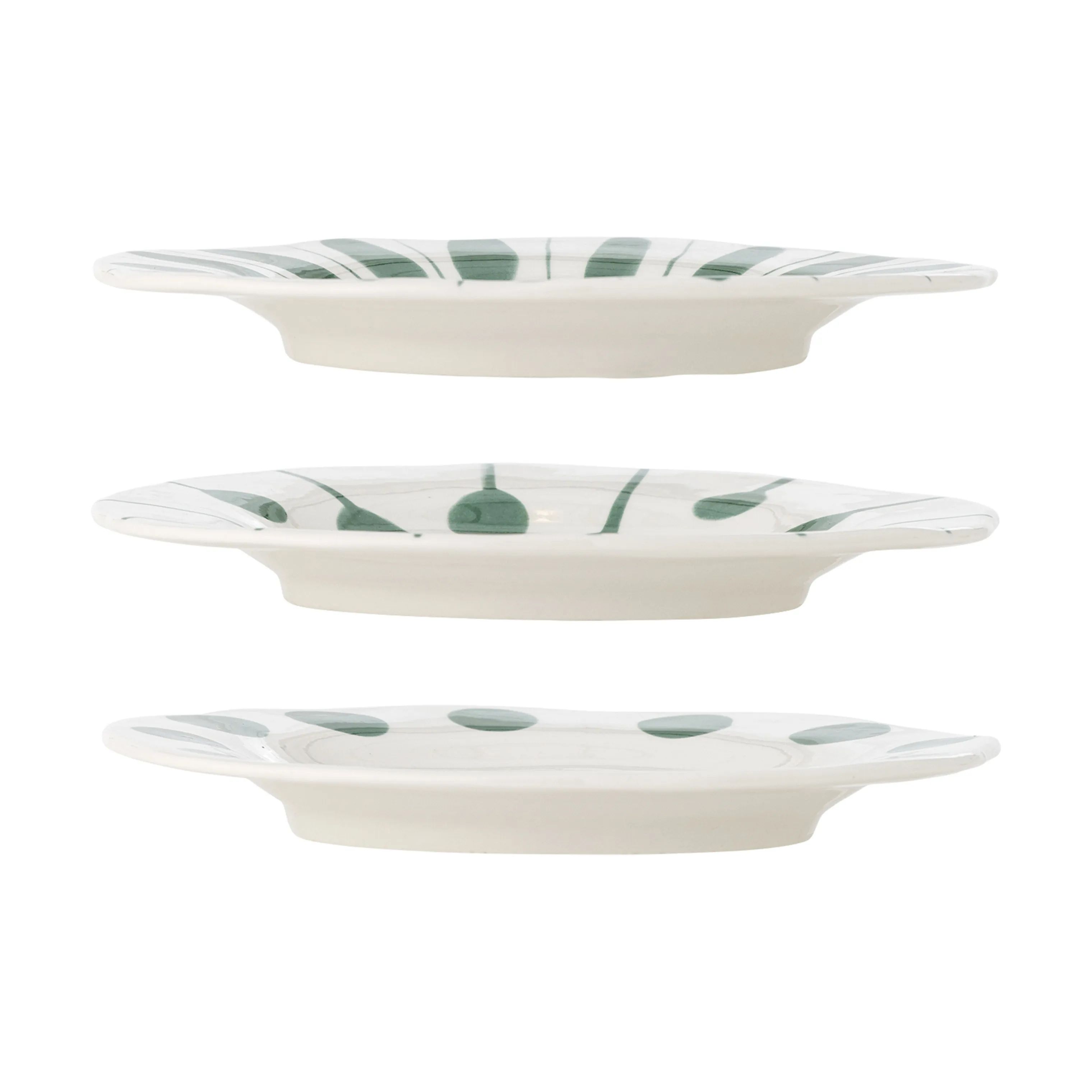 Creative Collection Middagstallerkener Linora Tallerken - 3 stk. i Grøn, 22 cm, 4