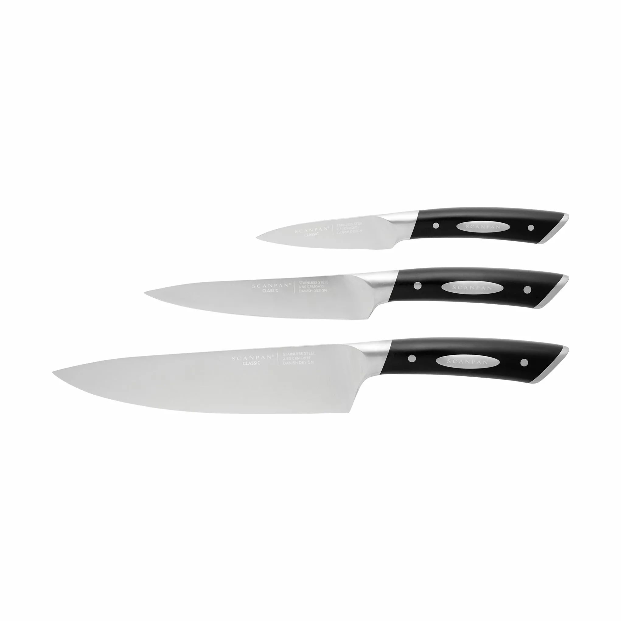 Scanpan Knivsæt Classic Knivsæt - 3 dele i Sort, 1