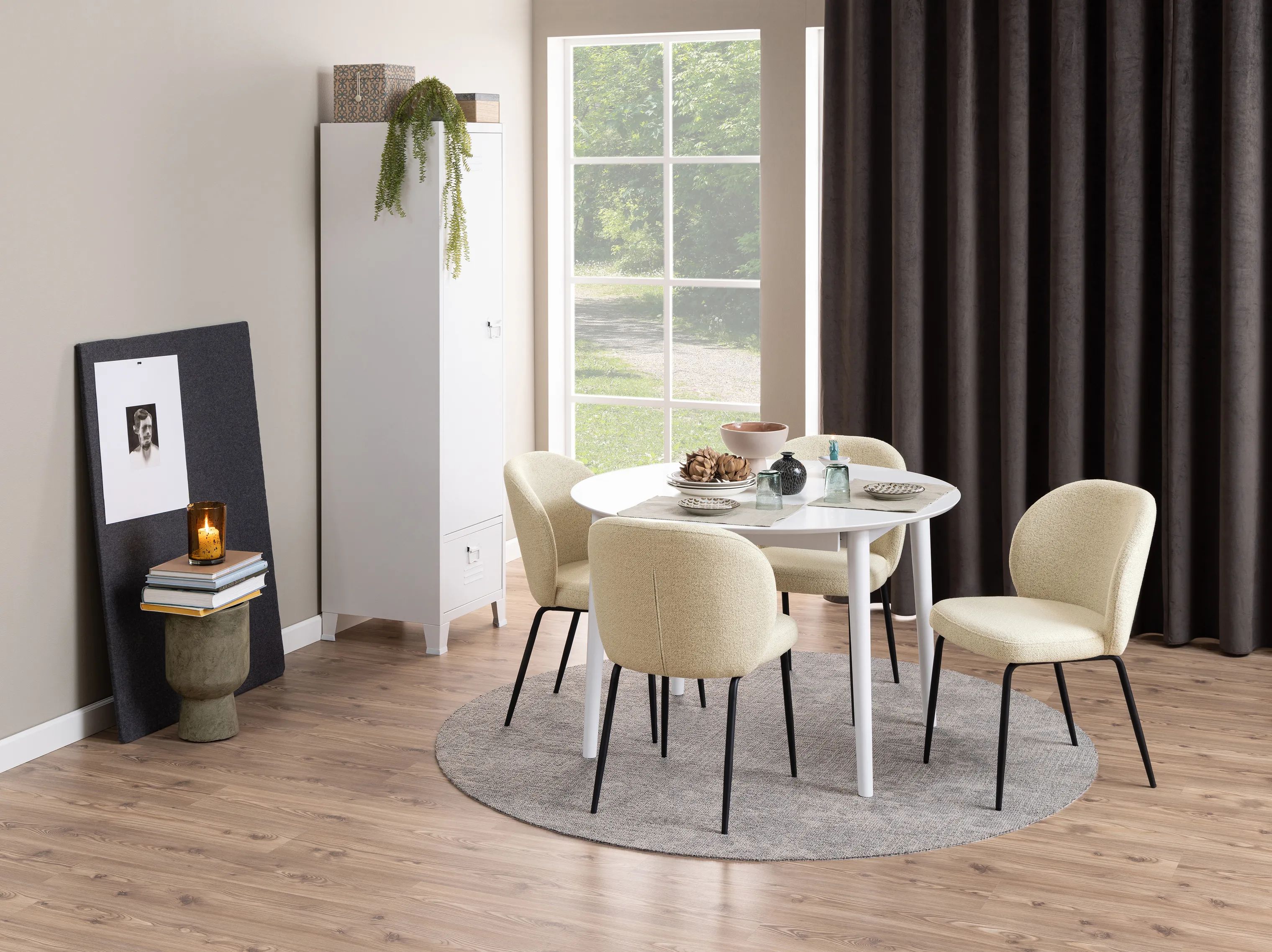CASA Living Spisebordsstole Patricia Spisebordsstol - 2 stk. i creme/sort, 2