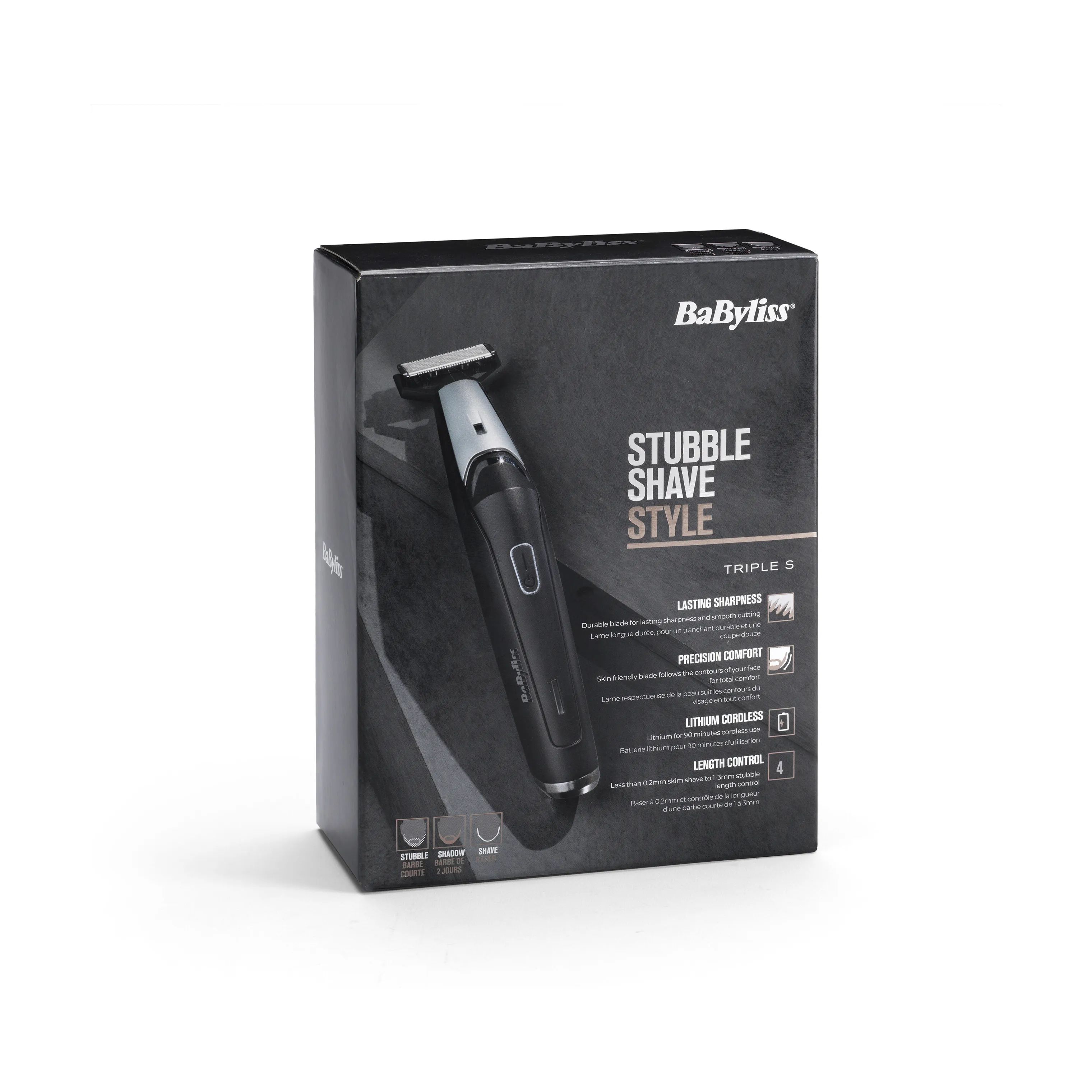 BaByliss Barbermaskiner Triple S Skægtrimmer i Sort, 4