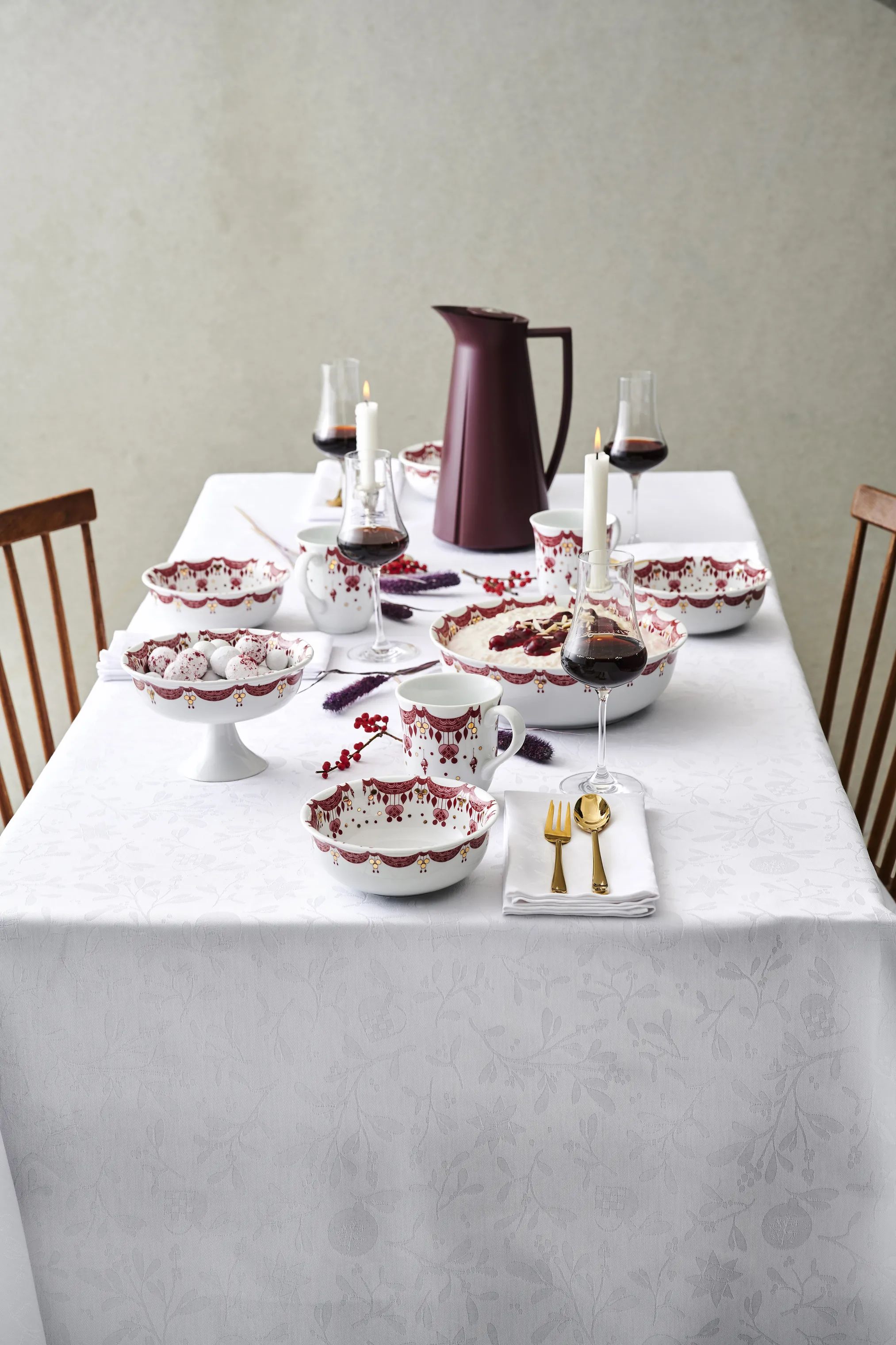 Casa Christmas Duge Mistletoe Mistelten Dug i Hvid, 270 cm, 2