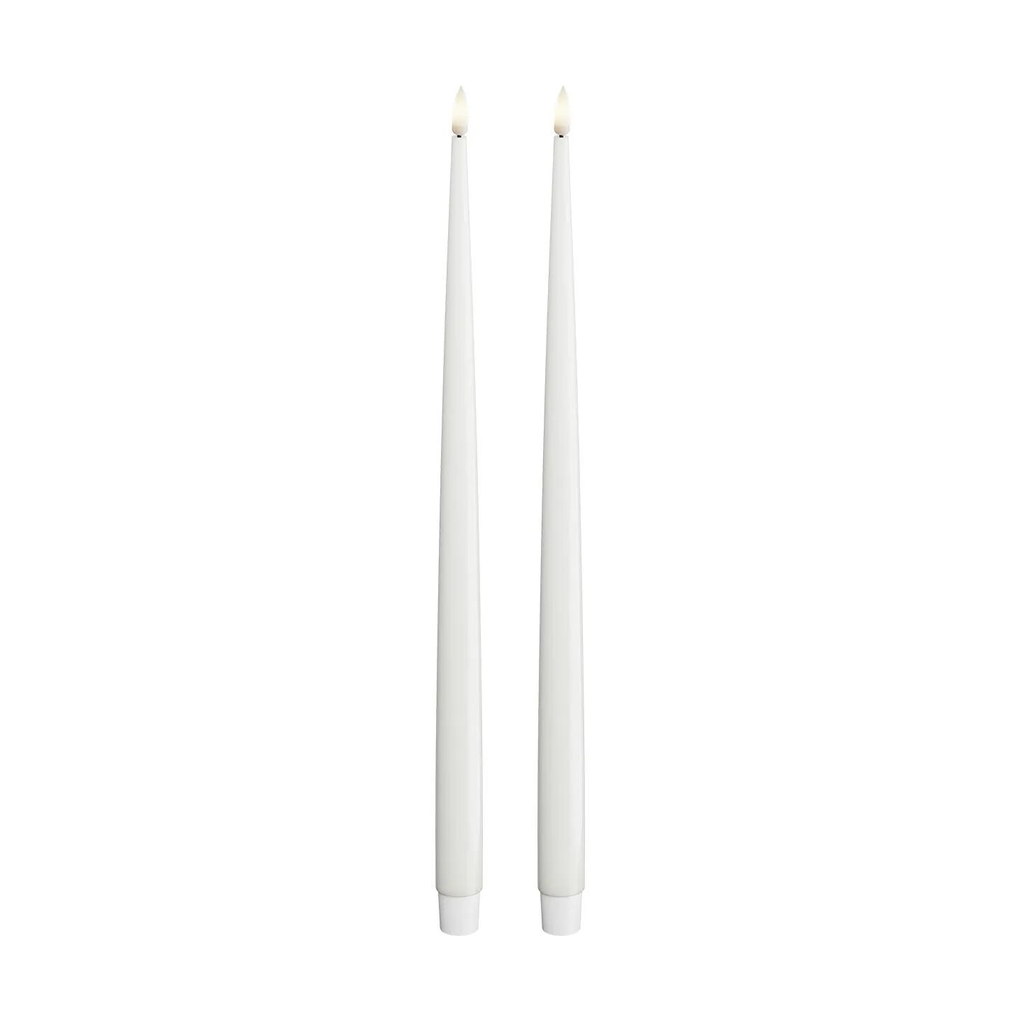 Deluxe Homeart LED-lys Real Flame LED Kertelys - 2 stk. i Hvid, 38 cm, 1