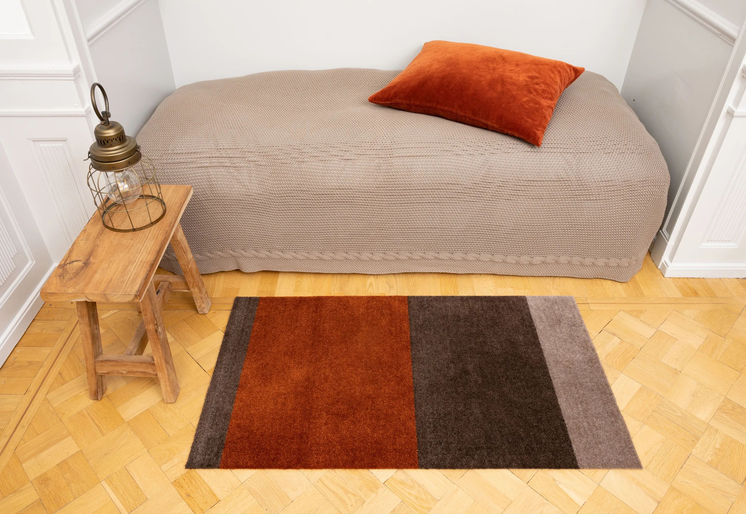 Tica Copenhagen Gulvtæpper Stripes Horisontal Gulvtæppe i Brun/terracotta, B67 x L120 cm, 3