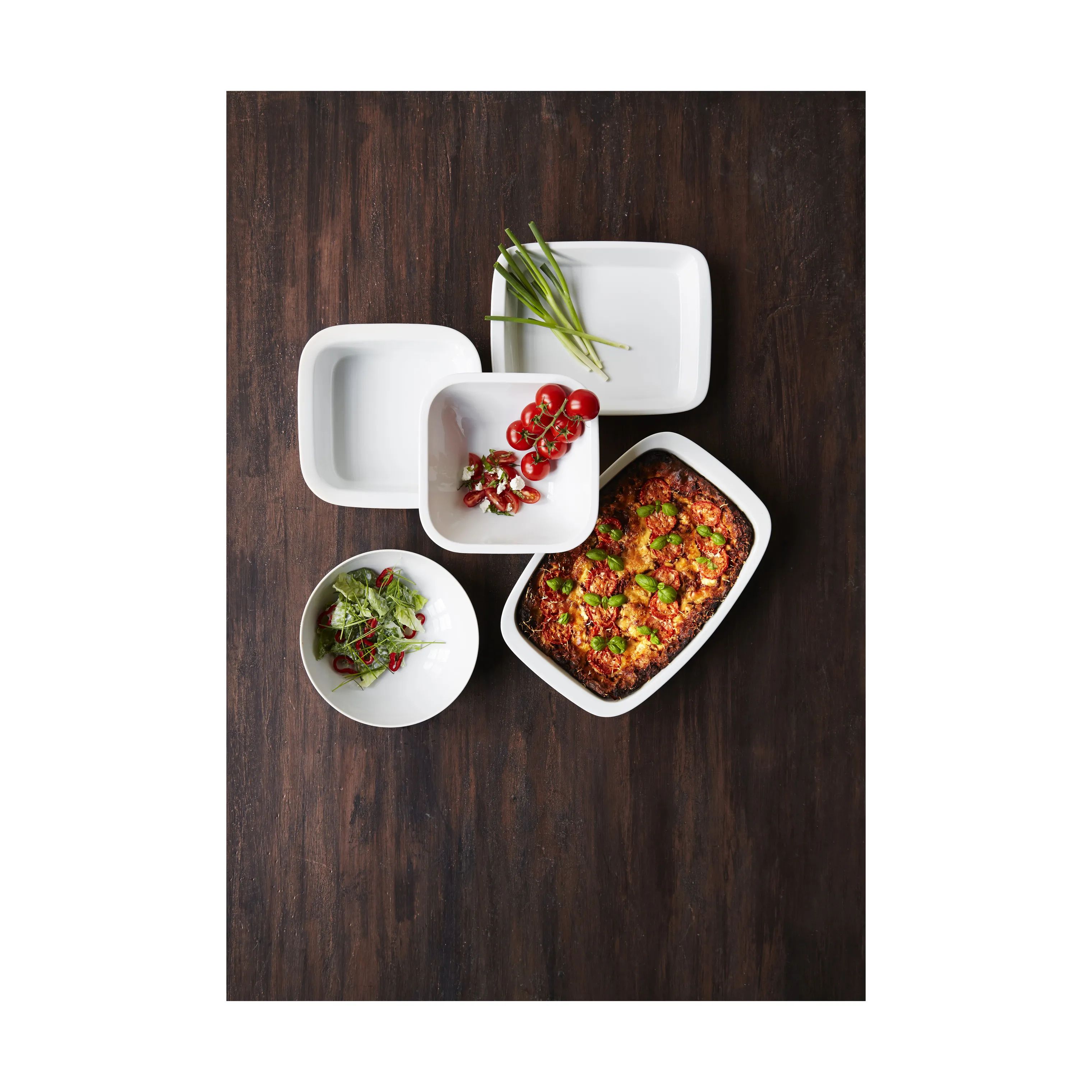 CASA Living Ovnfaste fade Lasagnefad i Hvid, 39 cm, 3