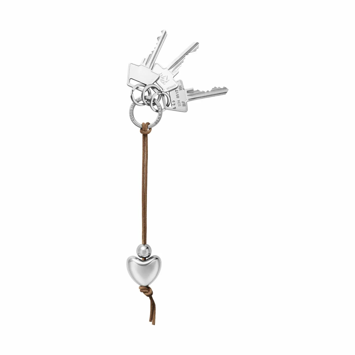 Georg Jensen Øvrigt interiør Nøglering - Hjerte i Brun/sølv, 2
