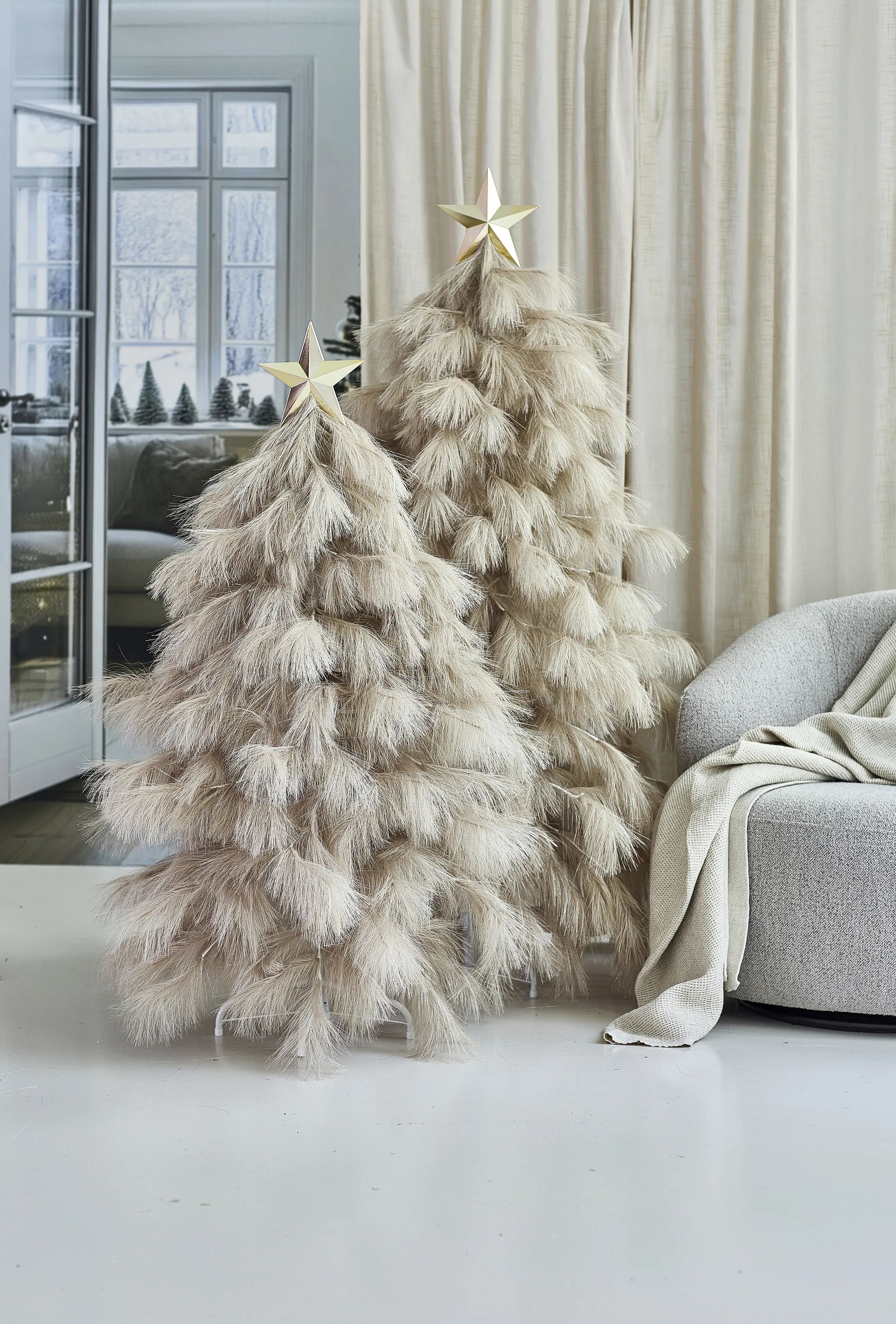 Casa Christmas Juletræer Pampas Juletræ i Beige, H125 x Ø70 cm, 3
