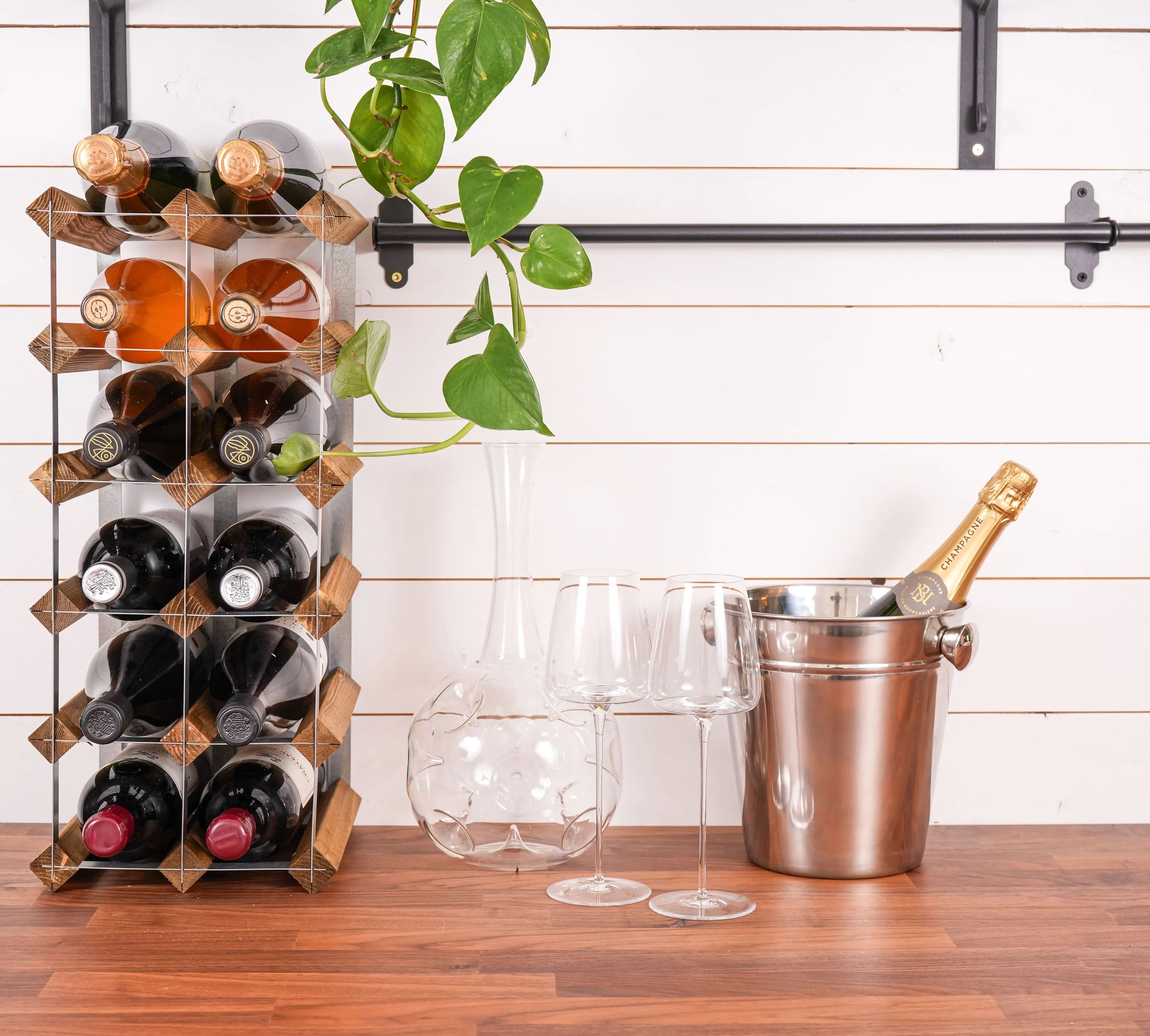 Traditional Wine Racks Vinreoler Vinreol i Lys eg, 15 flasker, 3