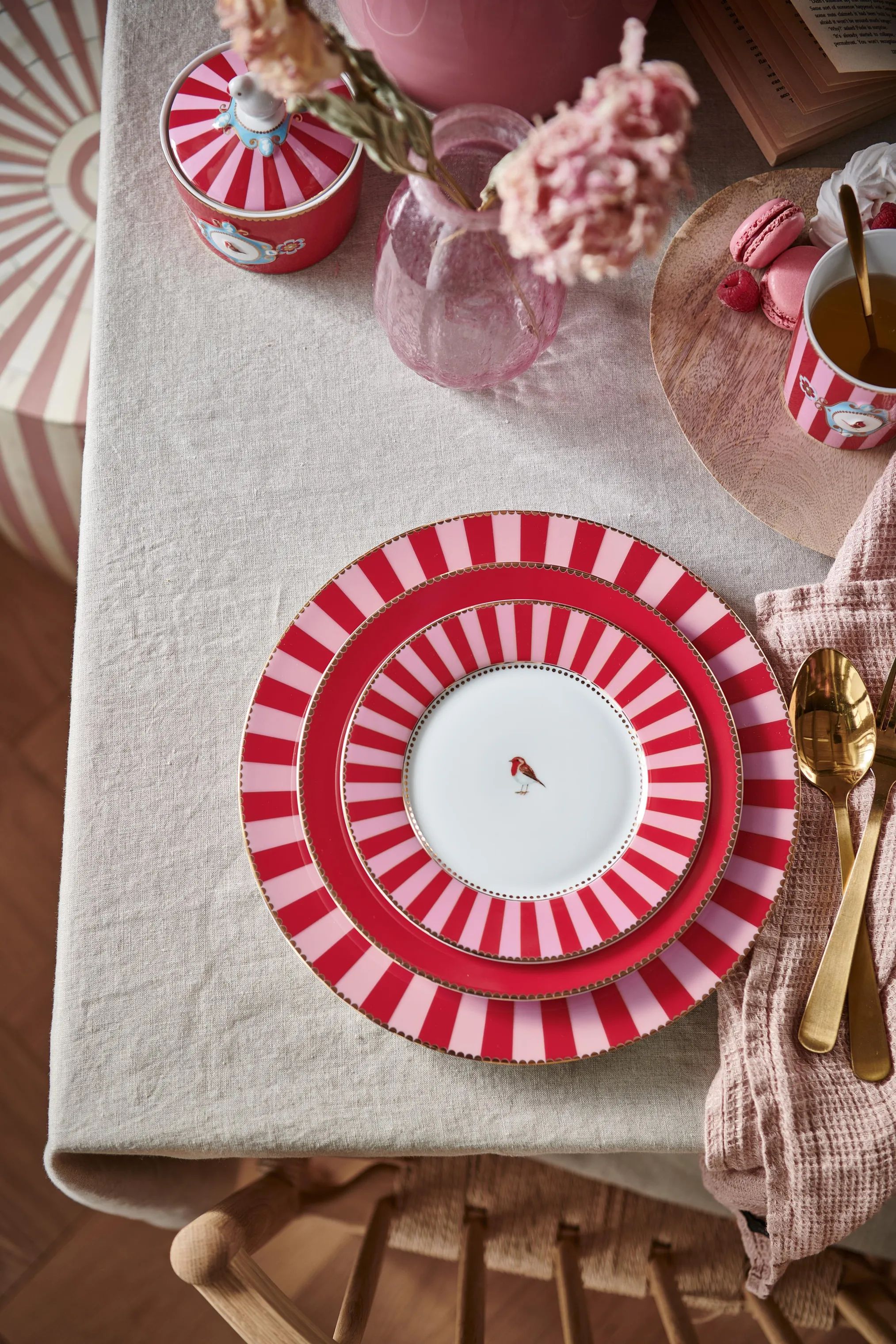PIP Studio Middagstallerkener Love Birds Tallerken i Rød, 26,5 cm, 3