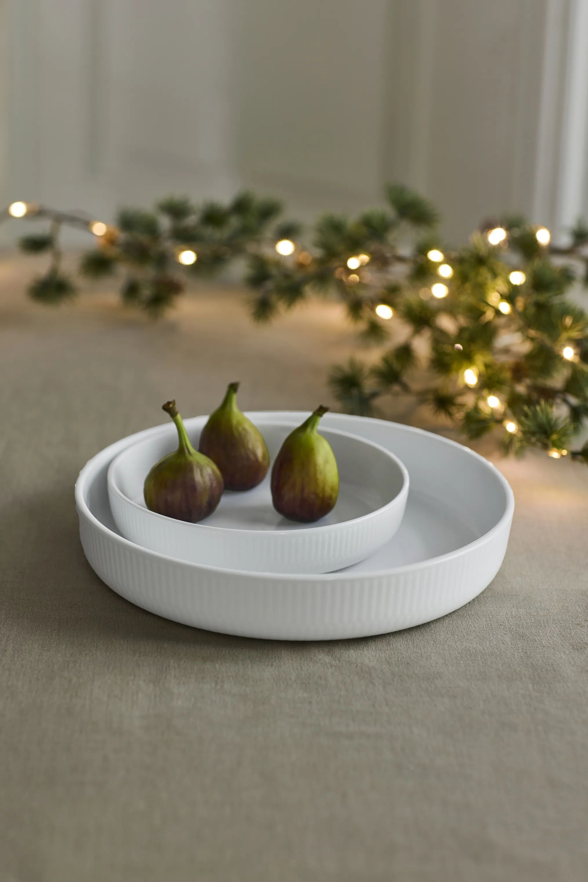 Royal Copenhagen Ovnfaste fade Hvid Riflet Ovnfast Fad i 18,5 cm, 2