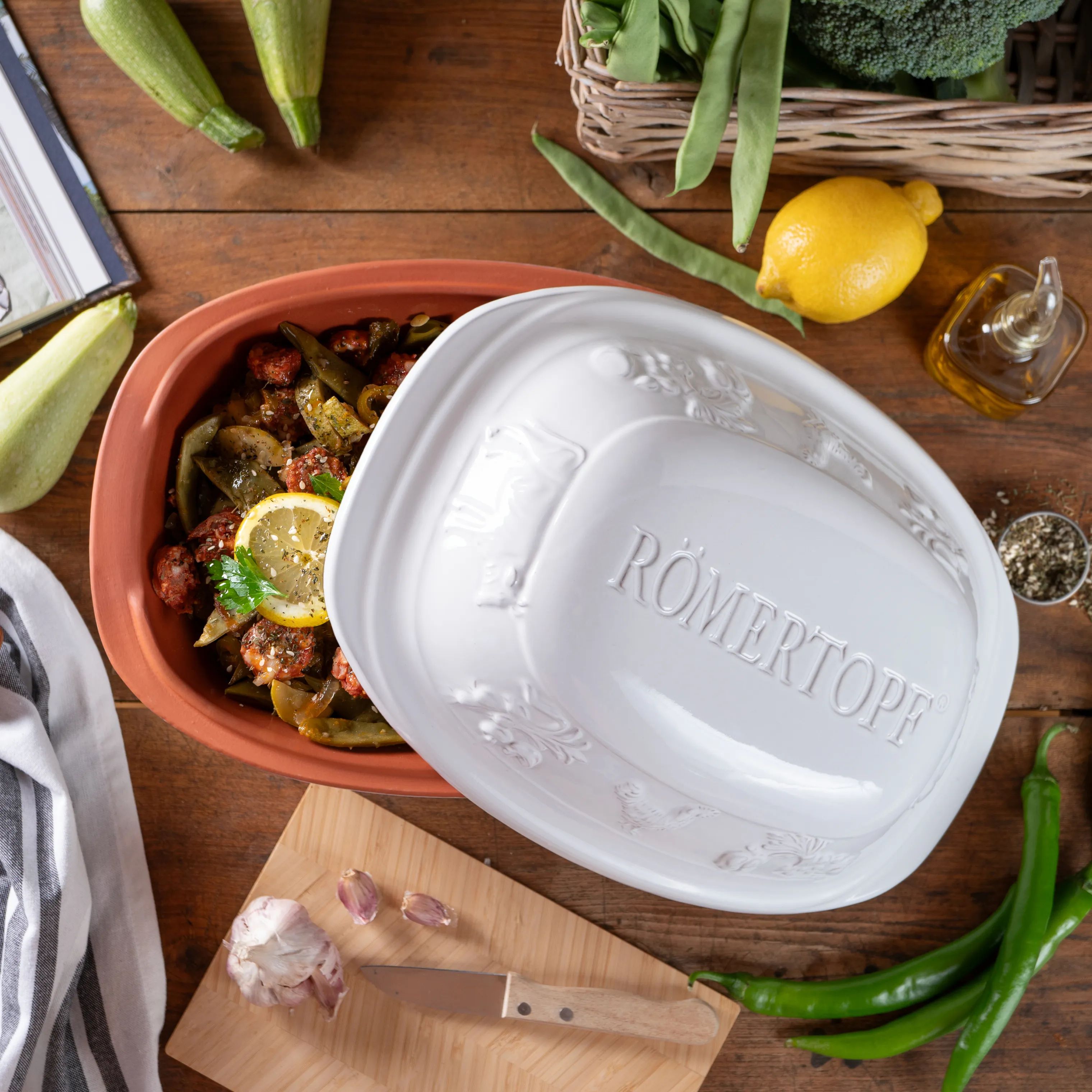 Römertopf Stegesøer Rustico Stegeso i Hvid, 3 L, 3