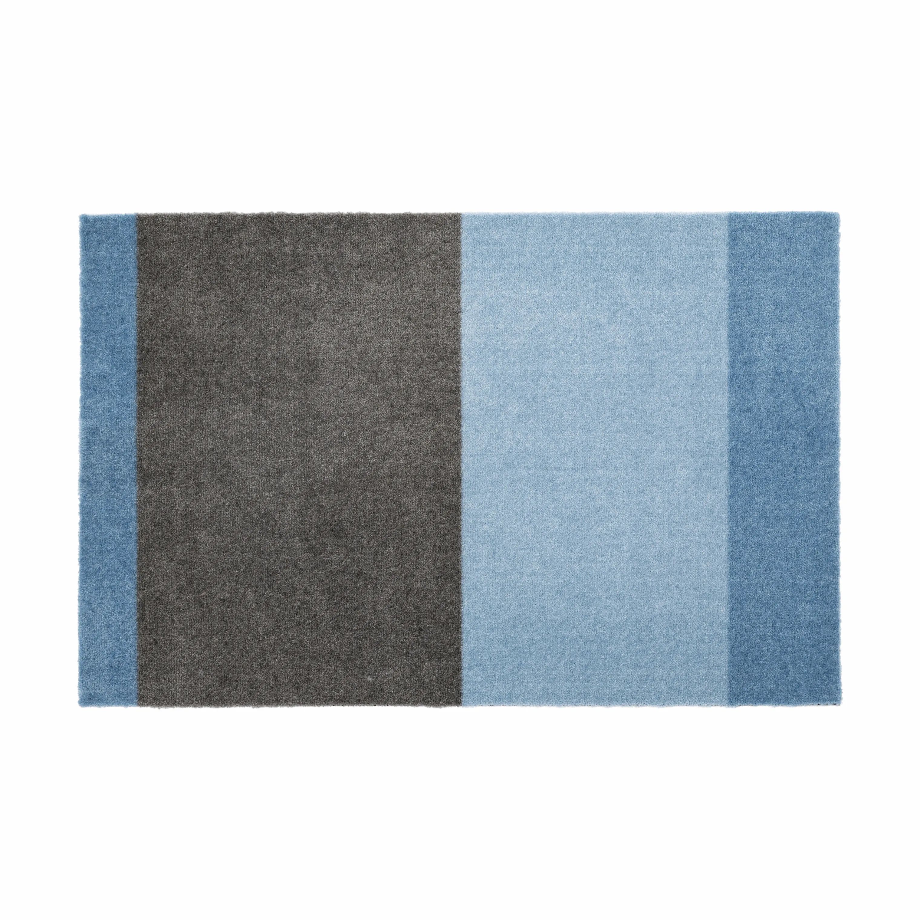 Tica Copenhagen Dørmåtter Stripes Horisontal Gulvmåtte i blå/steelgrey, B60 x L90 cm, 1